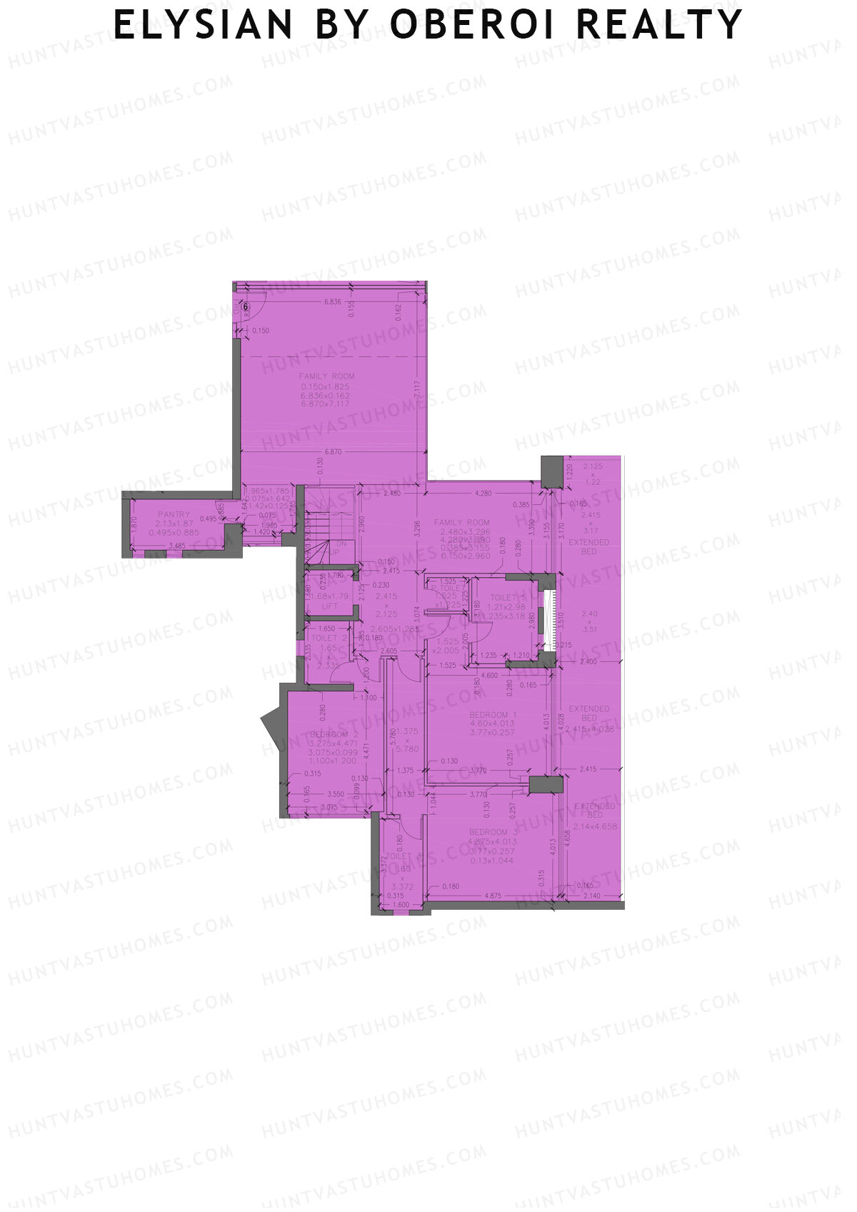 Elysian by Oberoi Realty Tower C Unit 6 (Type PH) Floor Plan