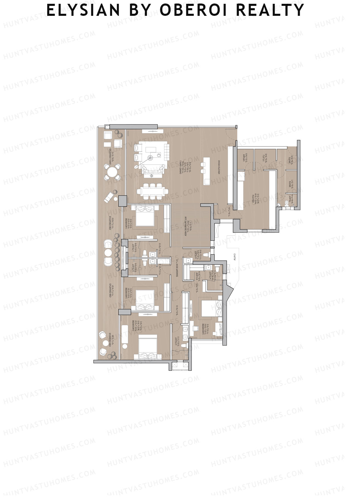 Elysian by Oberoi Realty Tower D Unit 5 Floor Plan
