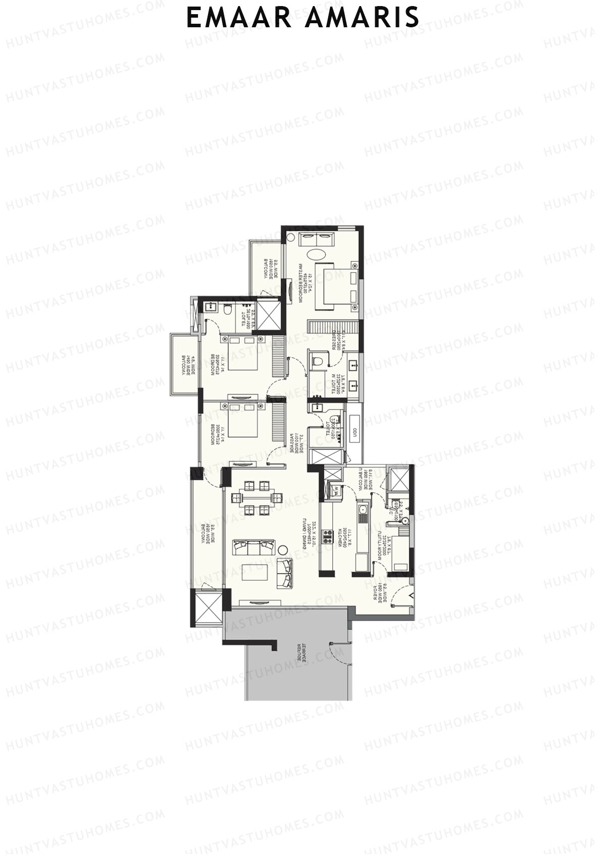 Emaar Amaris Tower 2 Unit B (Type F) Floor Plan