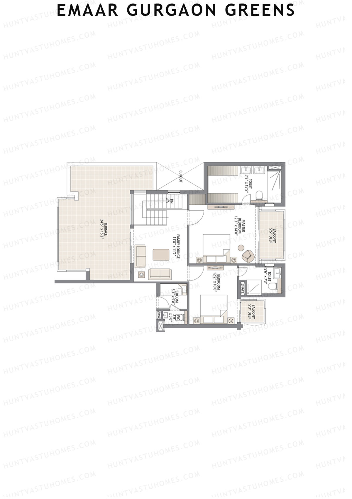 Emaar Gurgaon Greens Tower 1 Unit 1 (Penthouse) Floor Plan