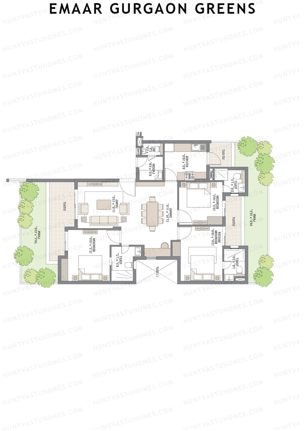 Emaar Gurgaon Greens Tower 1 Unit 2 Floor Plan