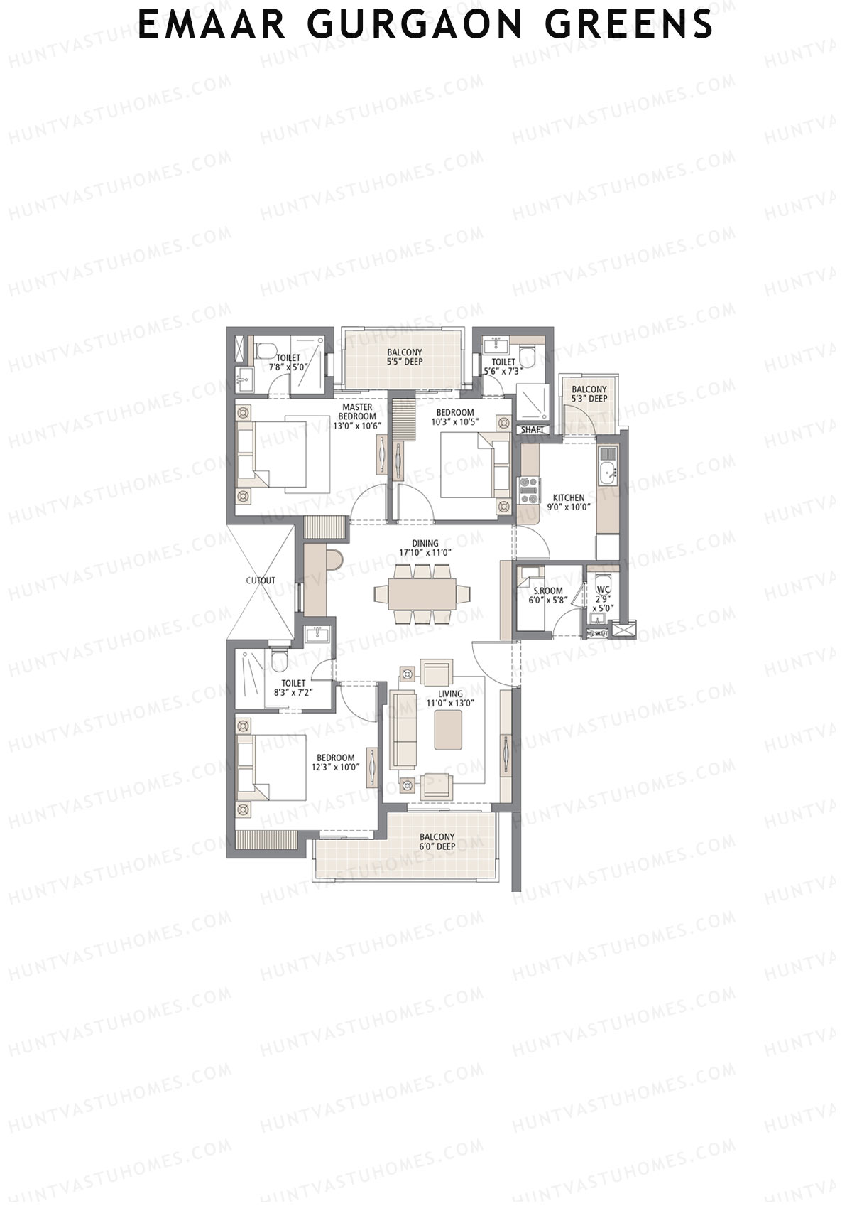 Emaar Gurgaon Greens Tower 24 Unit 1 Floor Plan