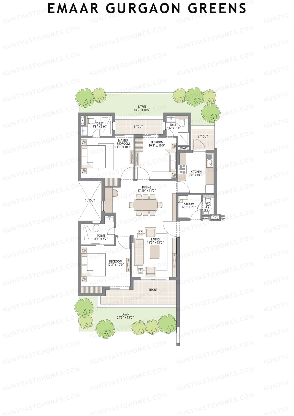 Emaar Gurgaon Greens Tower 24 Unit 1 Floor Plan