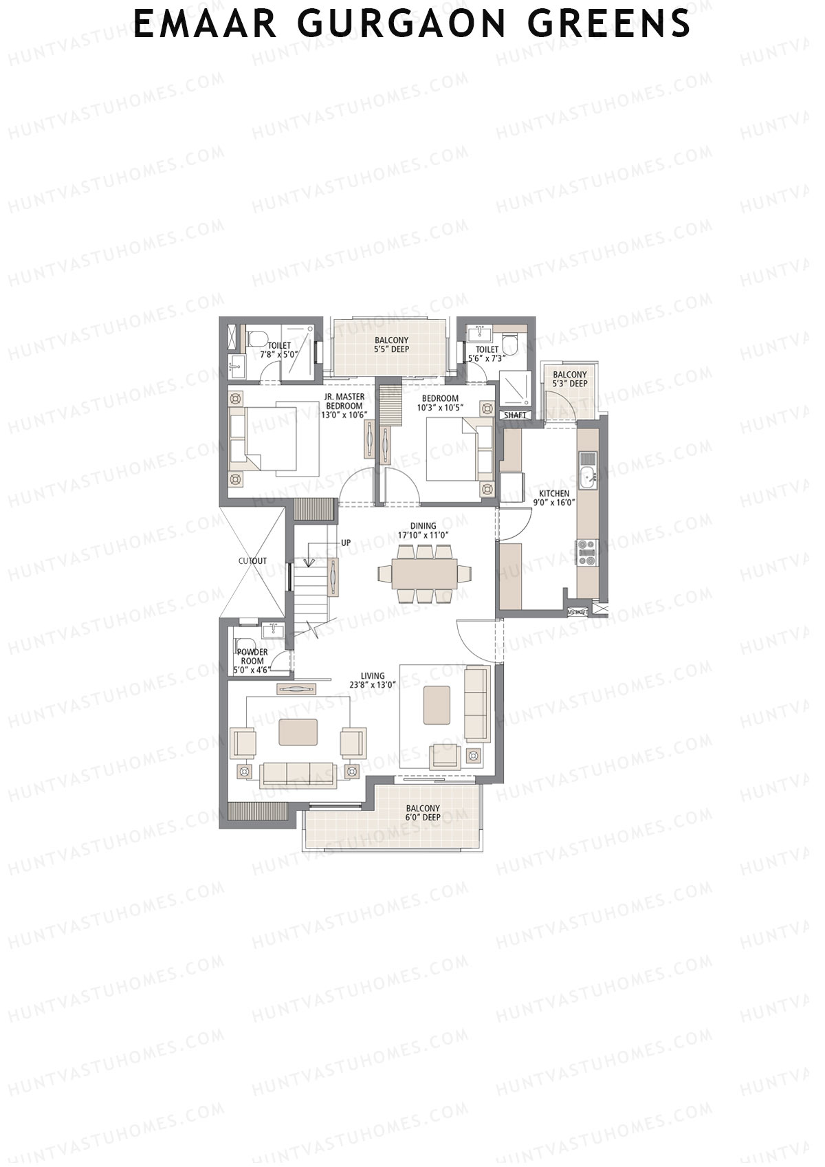 Emaar Gurgaon Greens Tower 24 Unit 1 (Penthouse) Floor Plan