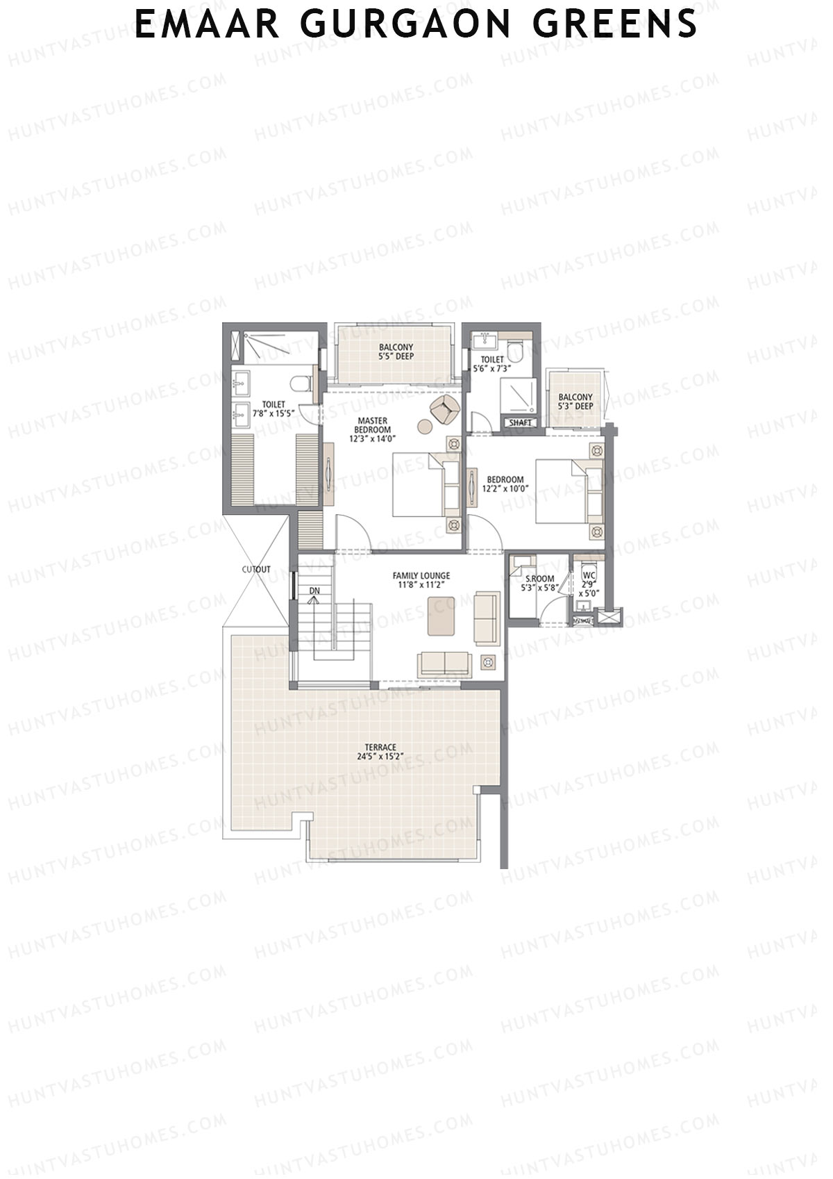 Emaar Gurgaon Greens Tower 24 Unit 1 (Penthouse) Floor Plan