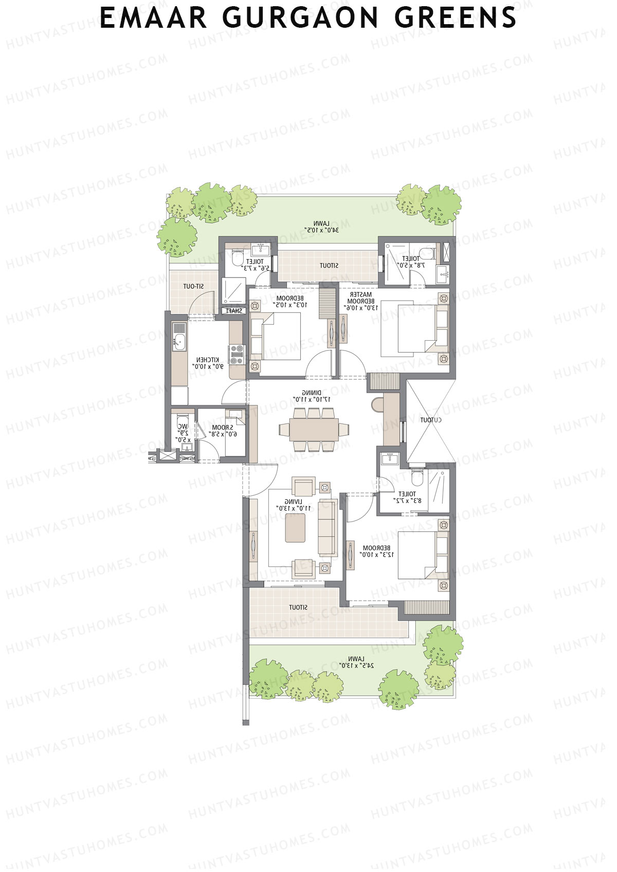 Emaar Gurgaon Greens Tower 24 Unit 2 Floor Plan