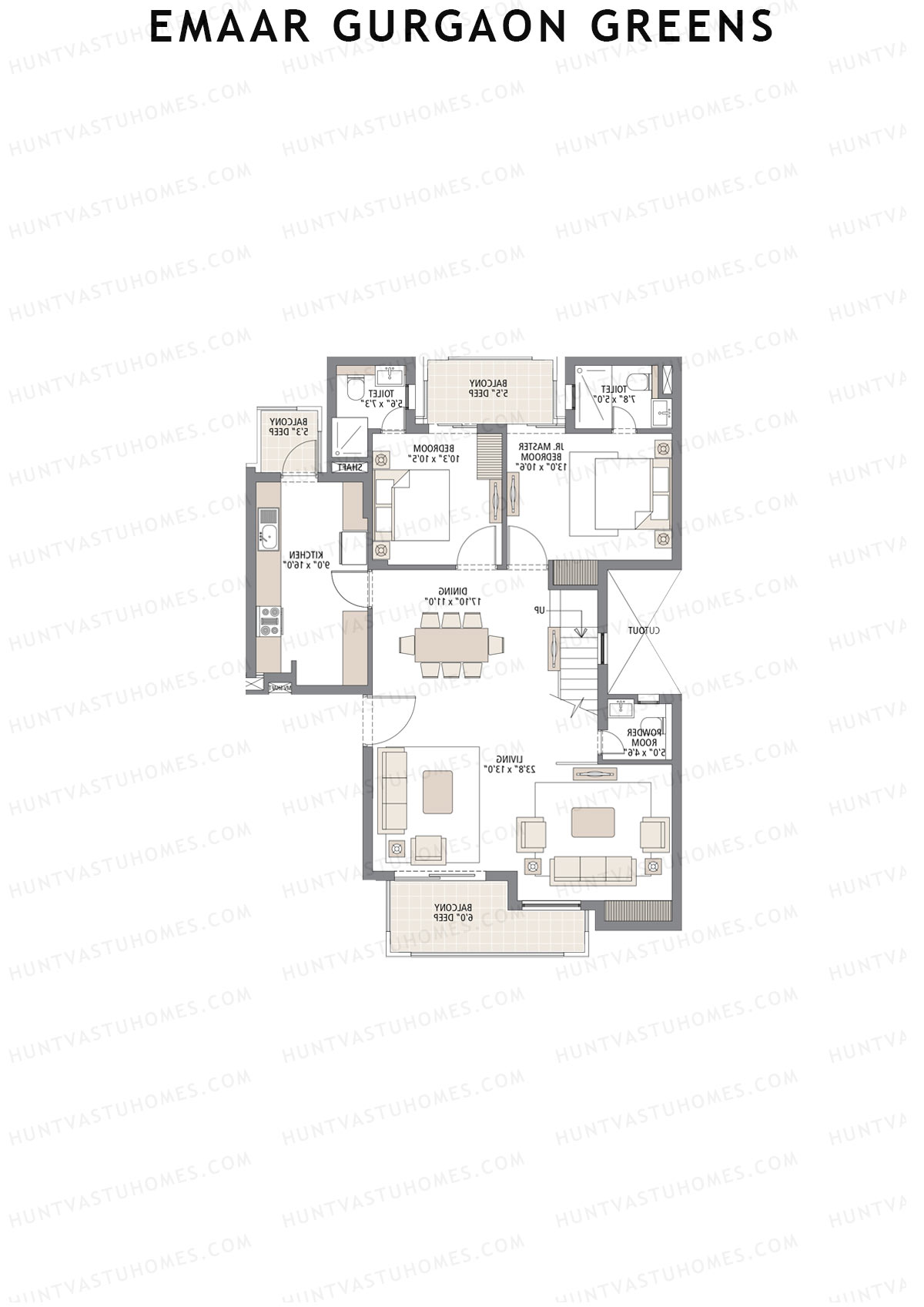 Emaar Gurgaon Greens Tower 24 Unit 2 (Penthouse) Floor Plan