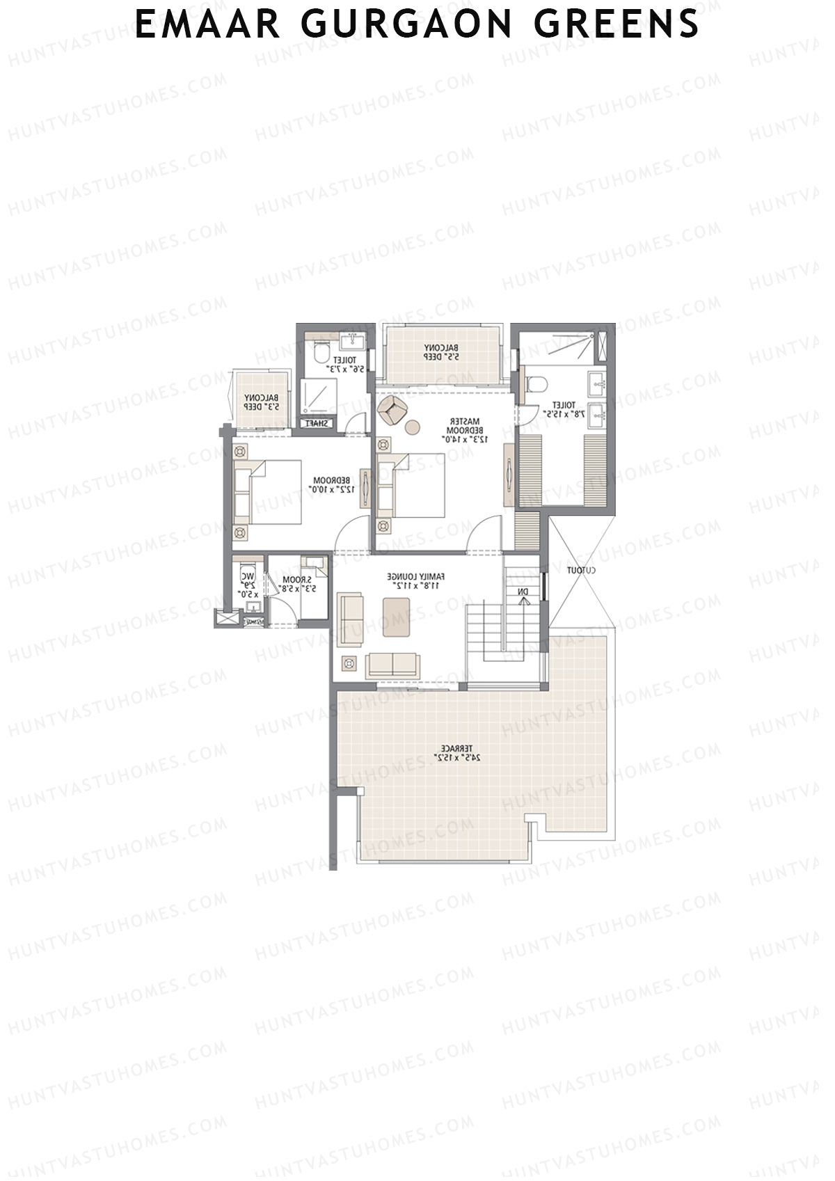 Emaar Gurgaon Greens Tower 24 Unit 2 (Penthouse) Floor Plan
