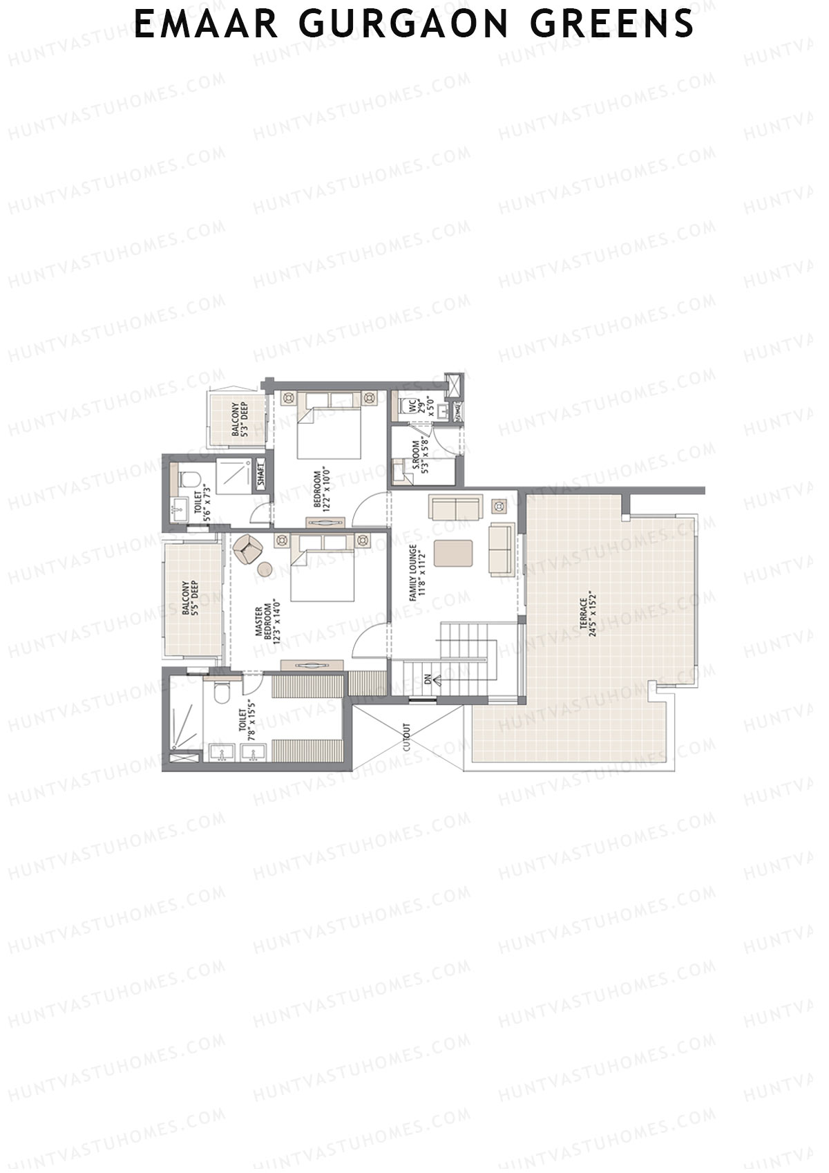 Emaar Gurgaon Greens Tower 7 Unit 1 (Penthouse) Floor Plan