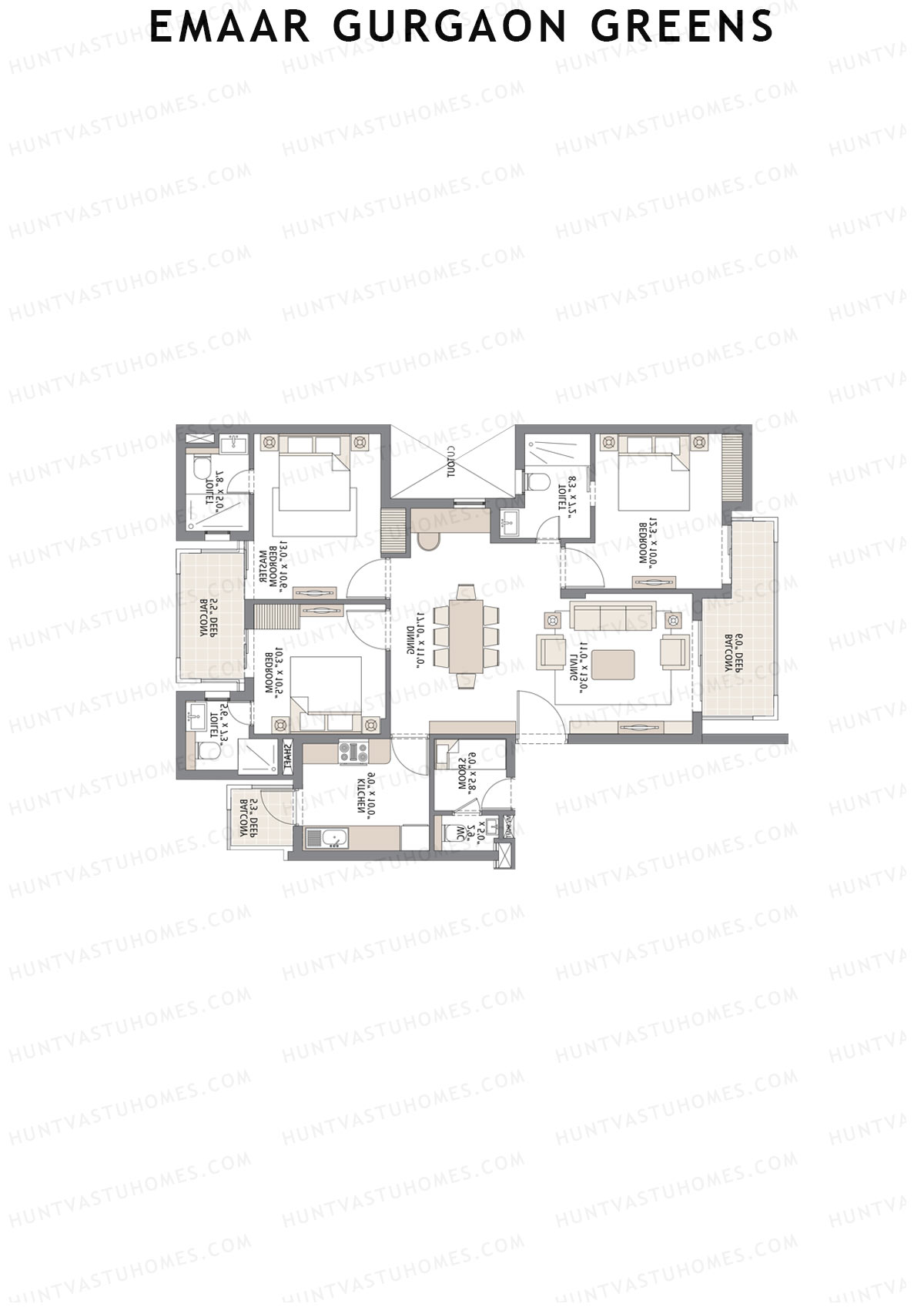 Emaar Gurgaon Greens Tower 7 Unit 2 Floor Plan