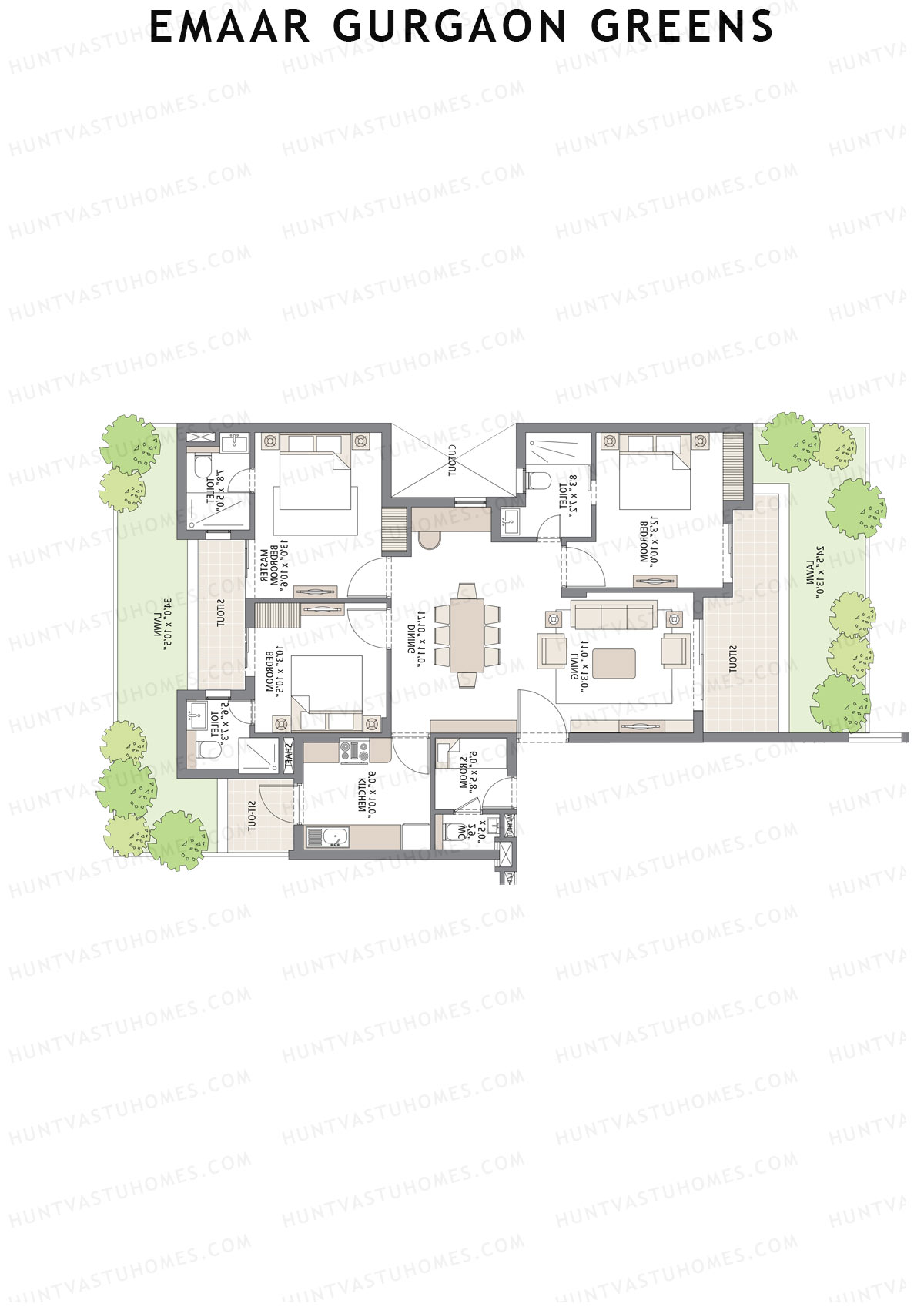 Emaar Gurgaon Greens Tower 7 Unit 2 Floor Plan