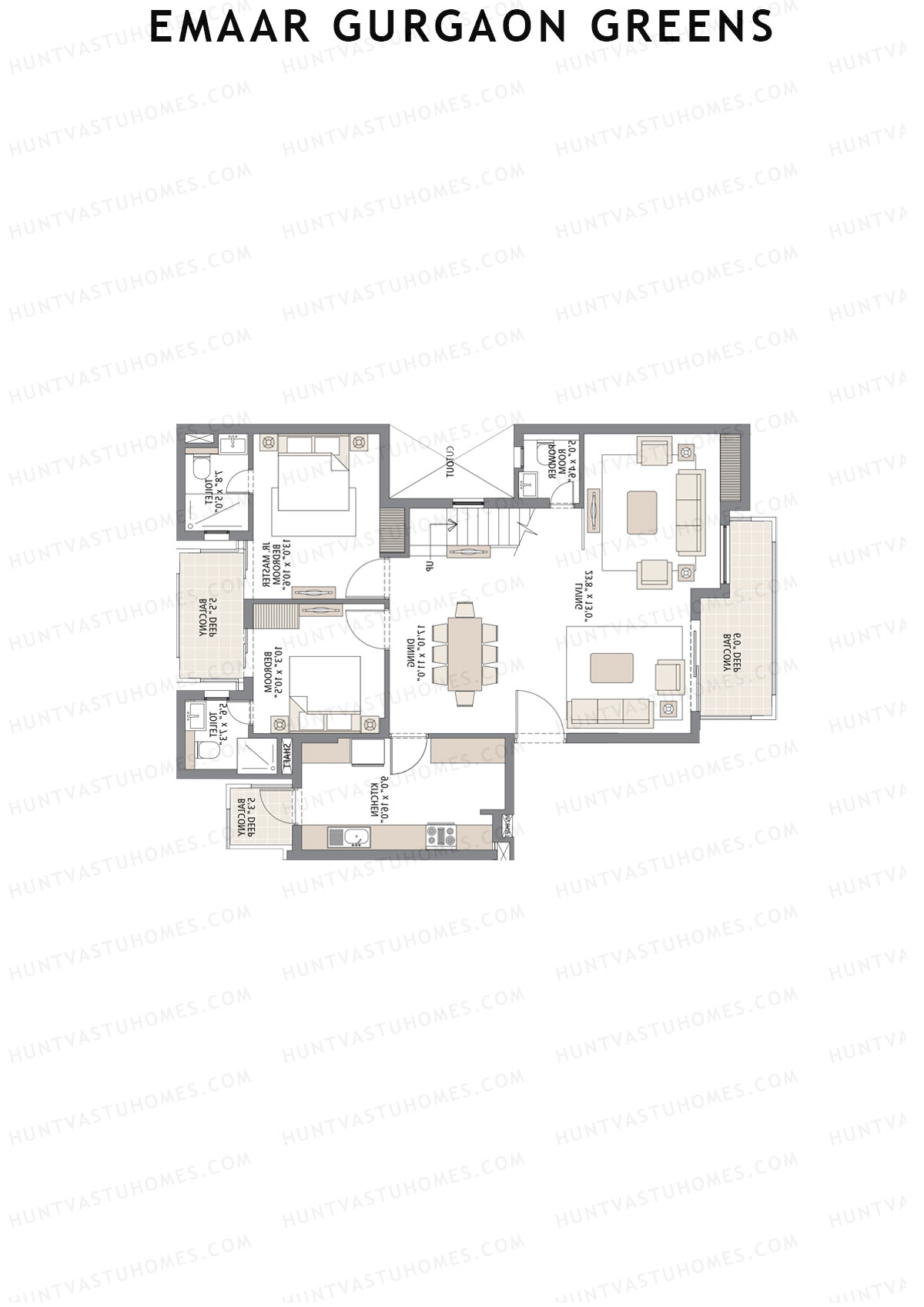 Emaar Gurgaon Greens Tower 7 Unit 2 (Penthouse) Floor Plan