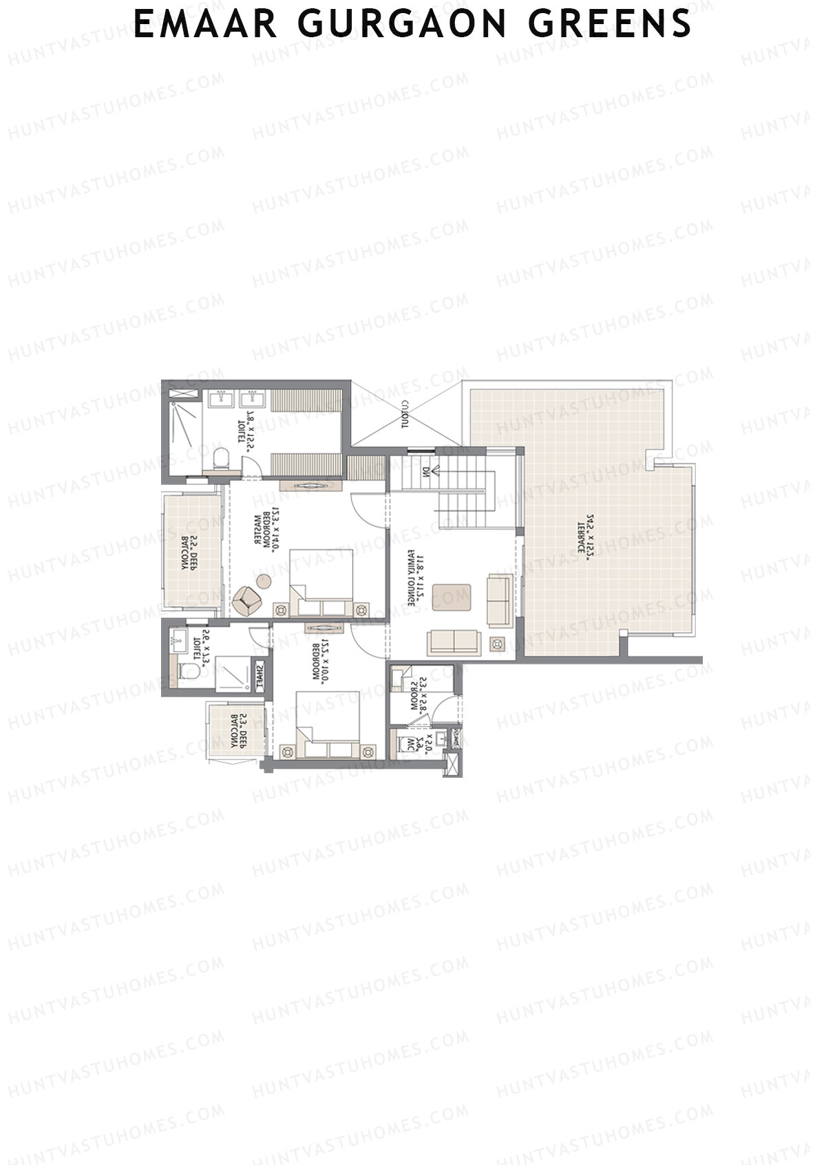 Emaar Gurgaon Greens Tower 7 Unit 2 (Penthouse) Floor Plan