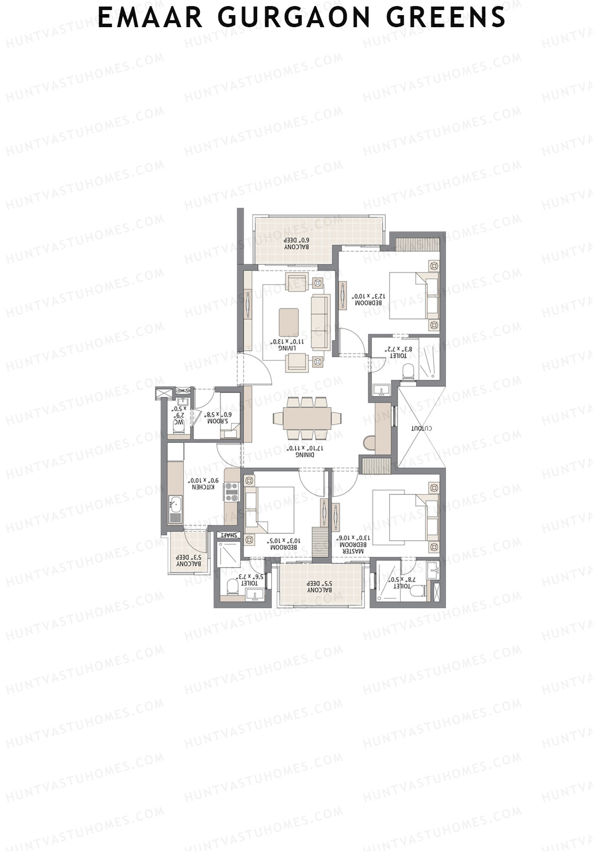 Emaar Gurgaon Greens Tower 8 Unit 1 Floor Plan