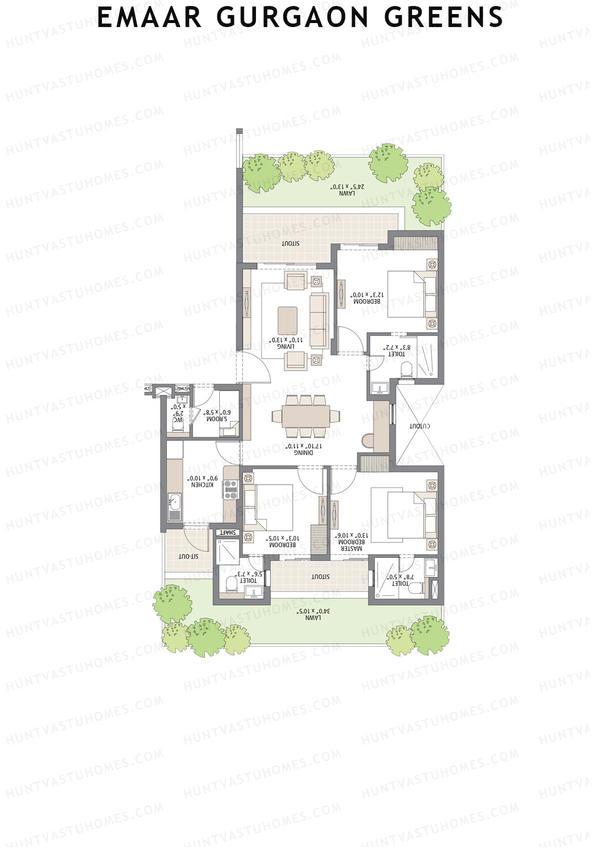 Emaar Gurgaon Greens Tower 8 Unit 1 Floor Plan