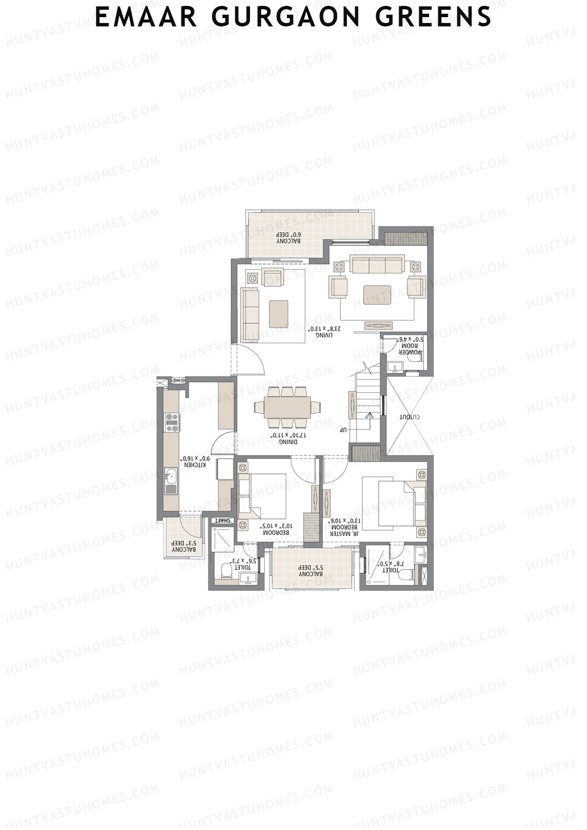 Emaar Gurgaon Greens Tower 8 Unit 1 (Penthouse) Floor Plan