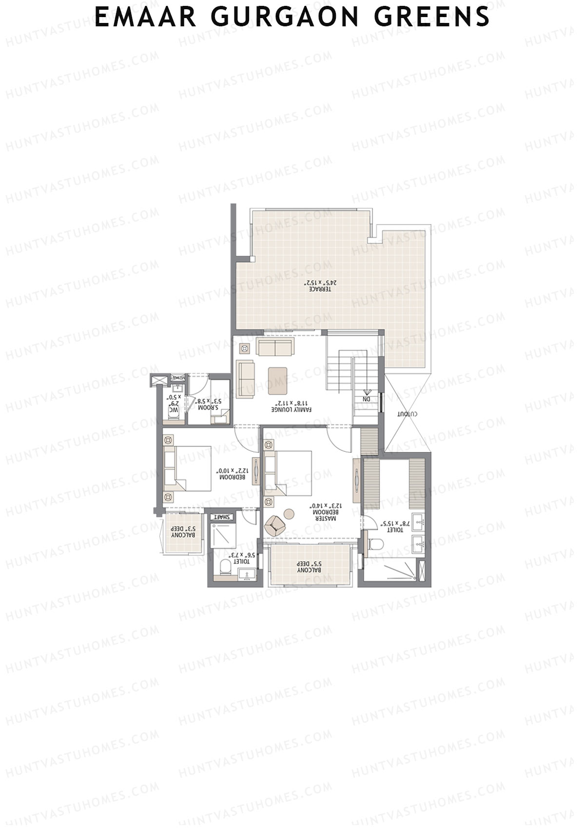 Emaar Gurgaon Greens Tower 8 Unit 1 (Penthouse) Floor Plan