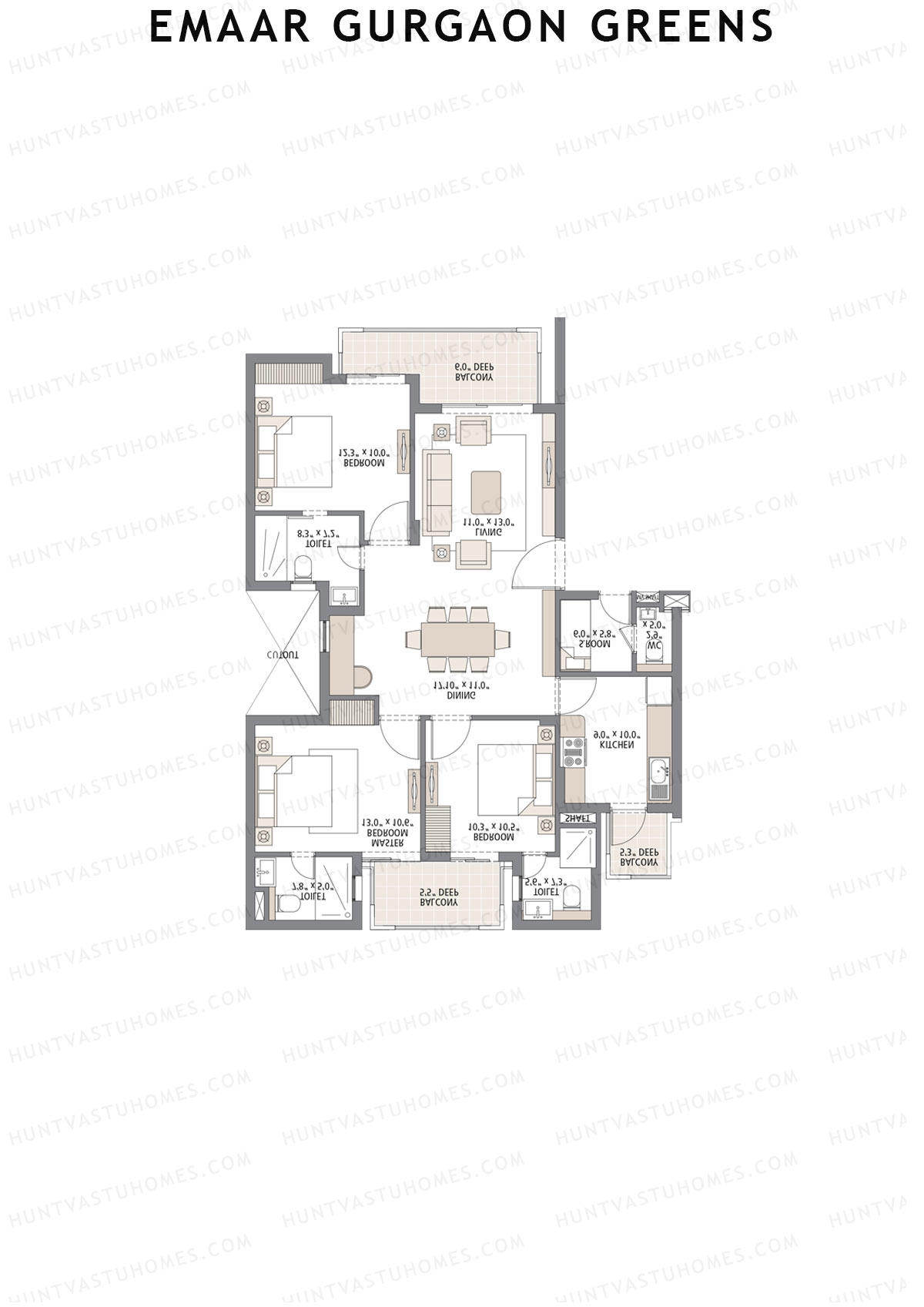 Emaar Gurgaon Greens Tower 8 Unit 2 Floor Plan
