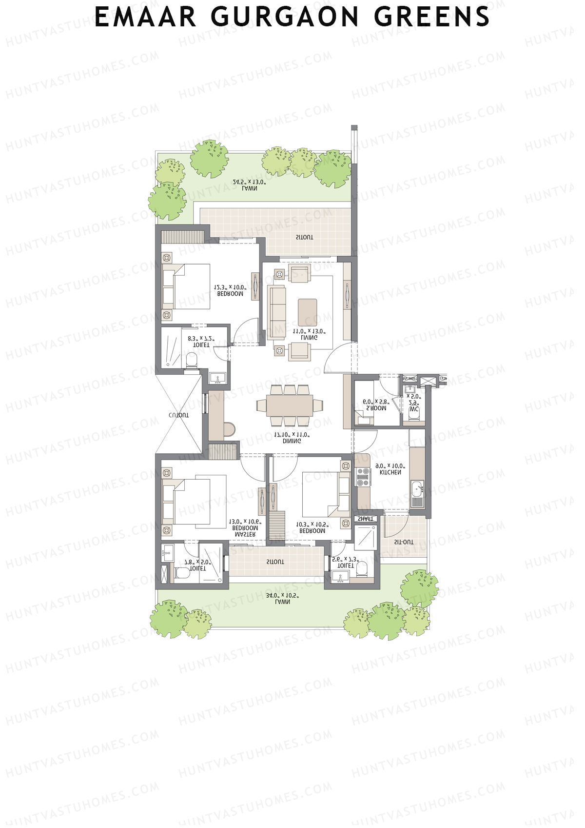 Emaar Gurgaon Greens Tower 8 Unit 2 Floor Plan