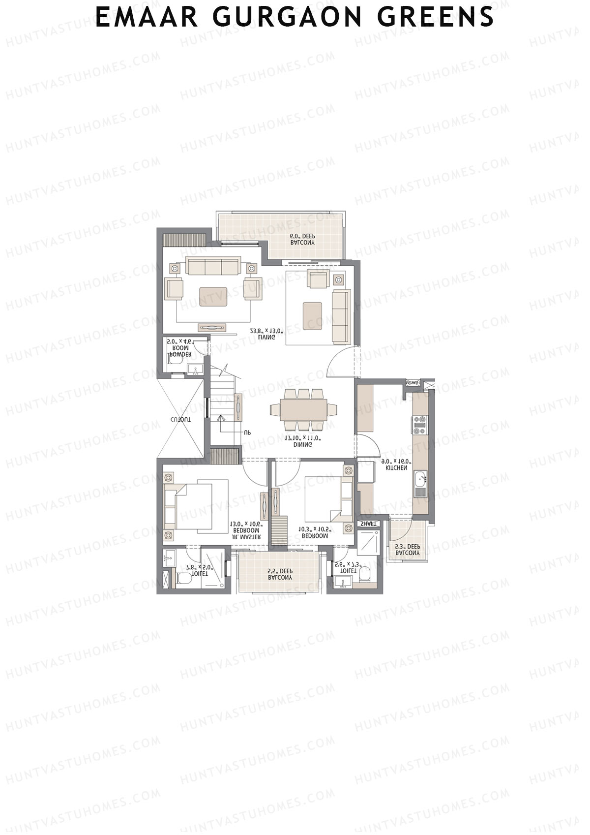 Emaar Gurgaon Greens Tower 8 Unit 2 (Penthouse) Floor Plan