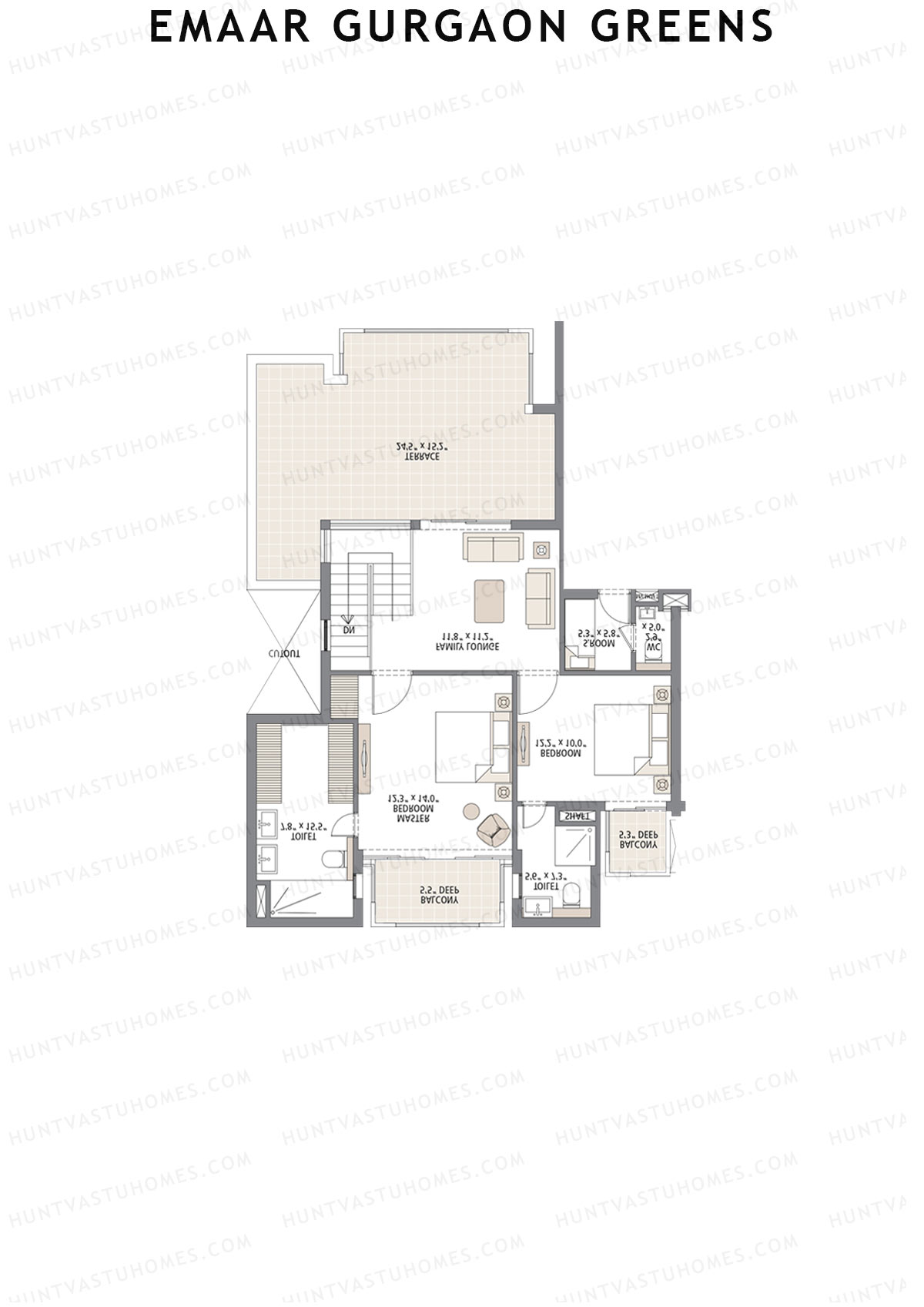 Emaar Gurgaon Greens Tower 8 Unit 2 (Penthouse) Floor Plan