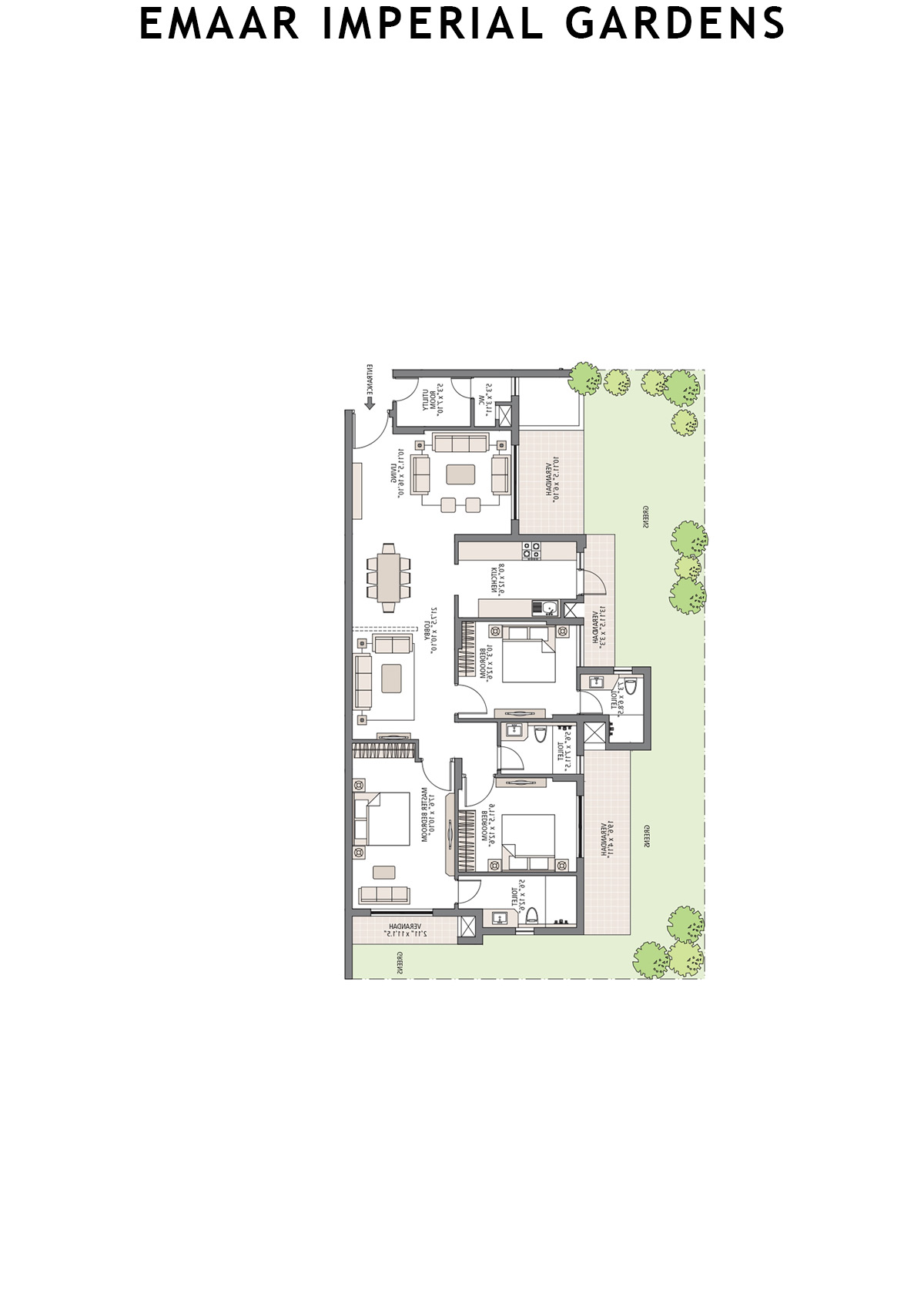 Emaar Imperial Gardens Tower 1 Unit 1 Floor Plan