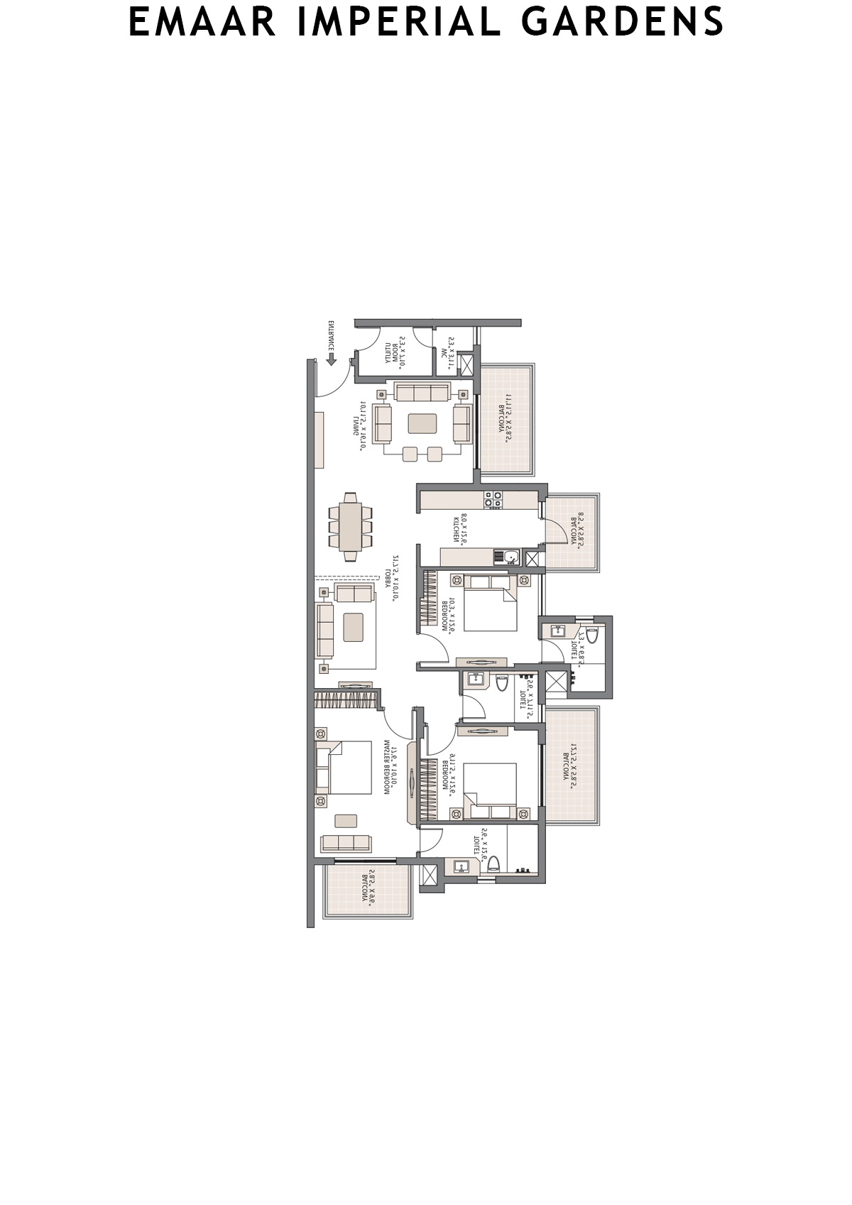 Emaar Imperial Gardens Tower 1 Unit 1 Floor Plan
