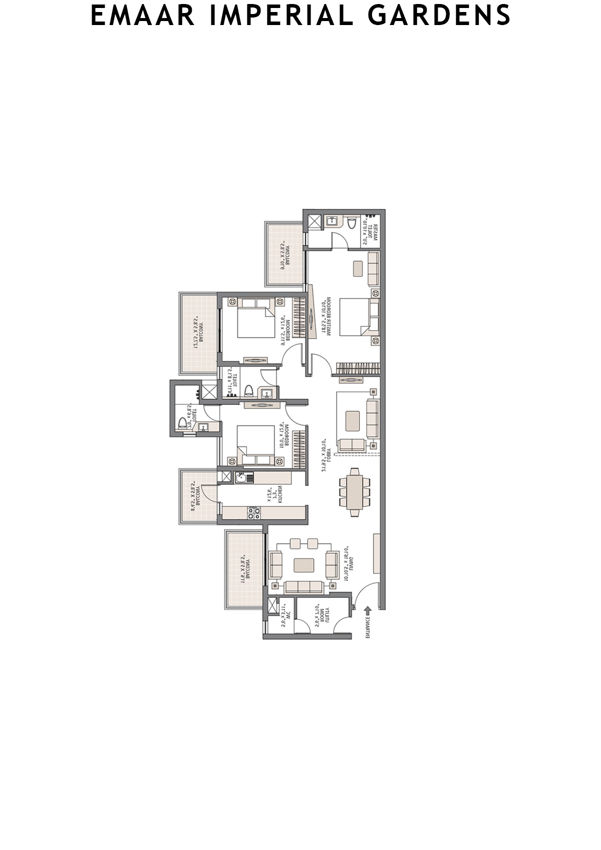 Emaar Imperial Gardens Tower 1 Unit 3 Floor Plan