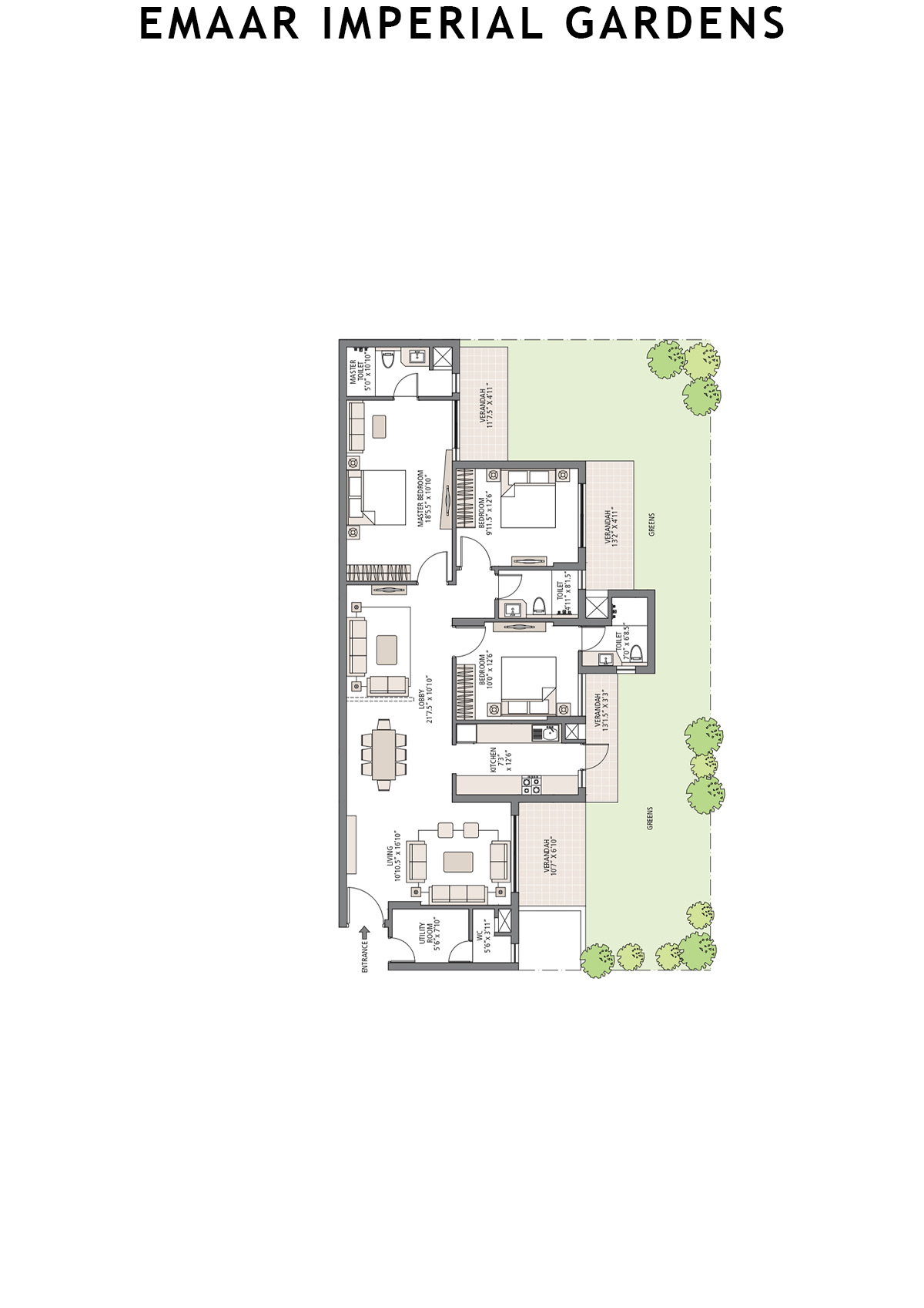 Emaar Imperial Gardens Tower 1 Unit 4 Floor Plan
