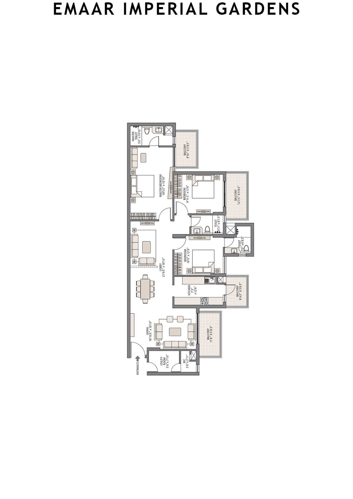 Emaar Imperial Gardens Tower 1 Unit 4 Floor Plan