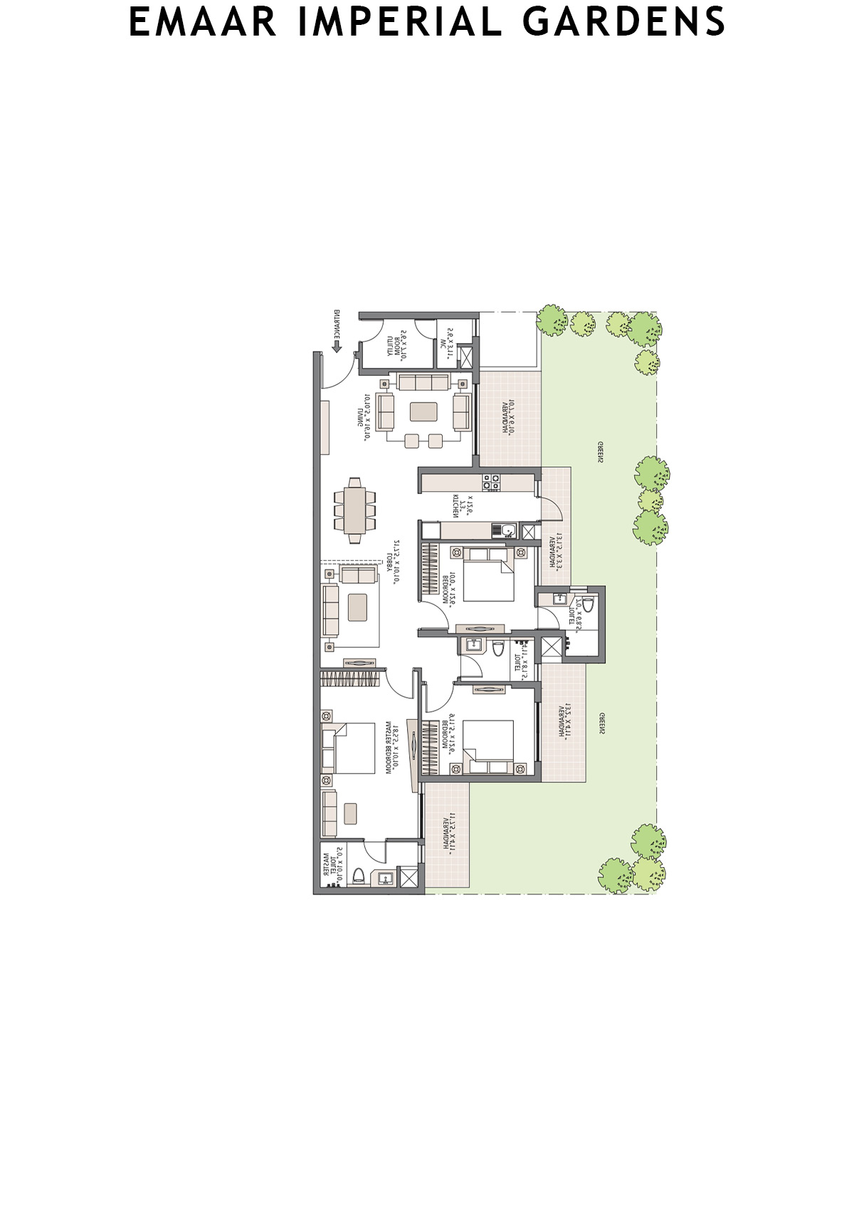 Emaar Imperial Gardens Tower 2 Unit 1 Floor Plan
