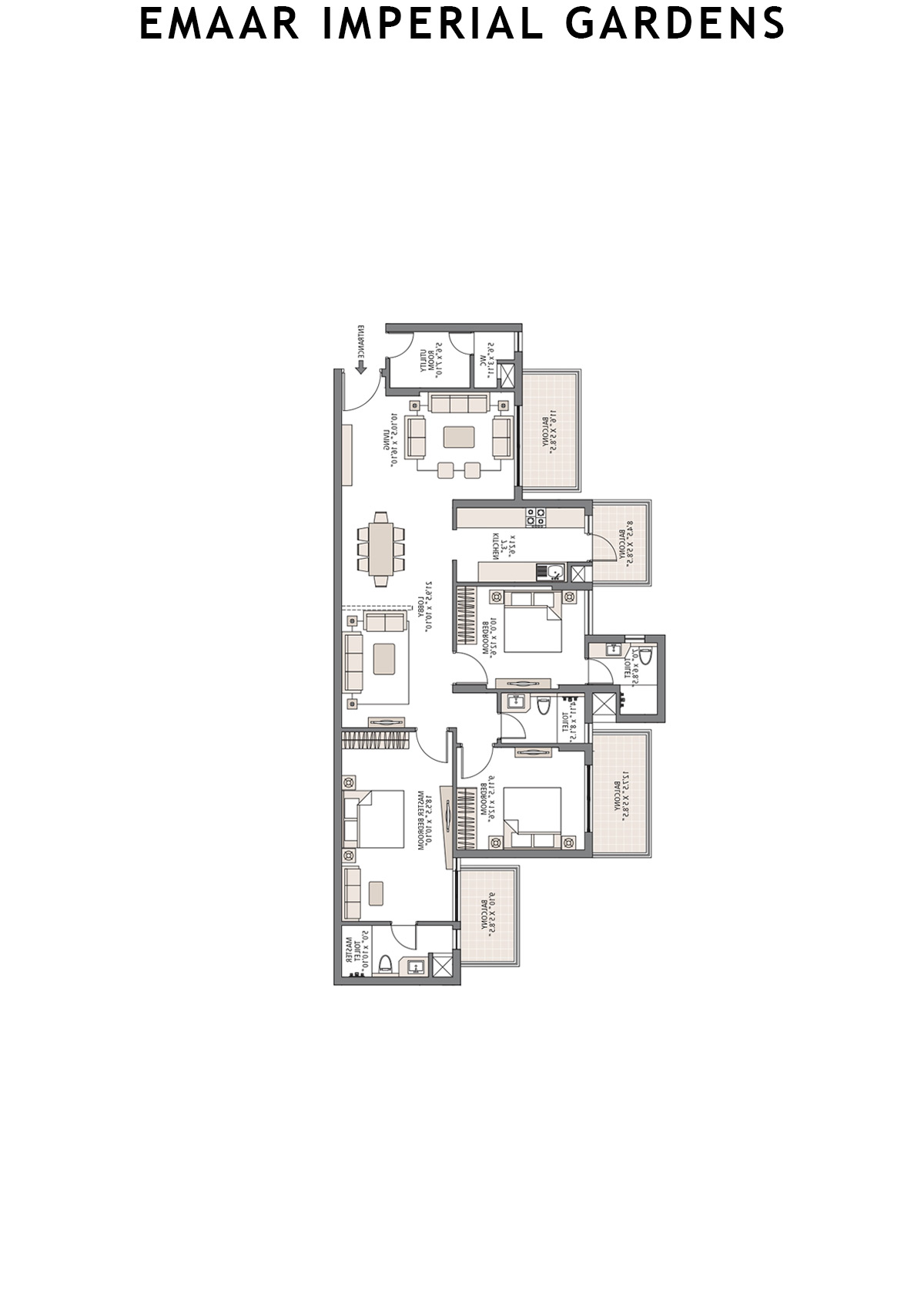 Emaar Imperial Gardens Tower 2 Unit 1 Floor Plan