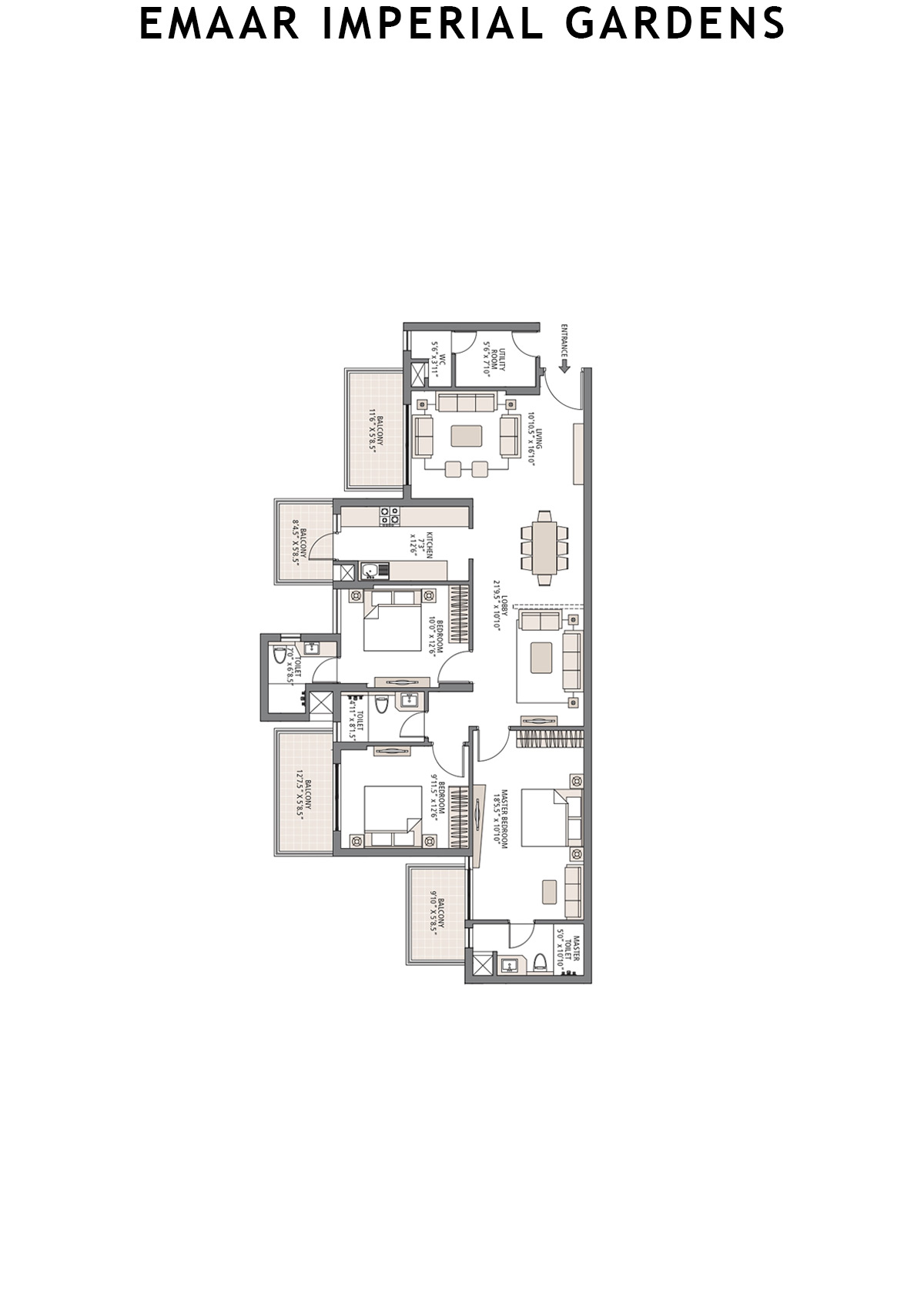 Emaar Imperial Gardens Tower 2 Unit 2 Floor Plan