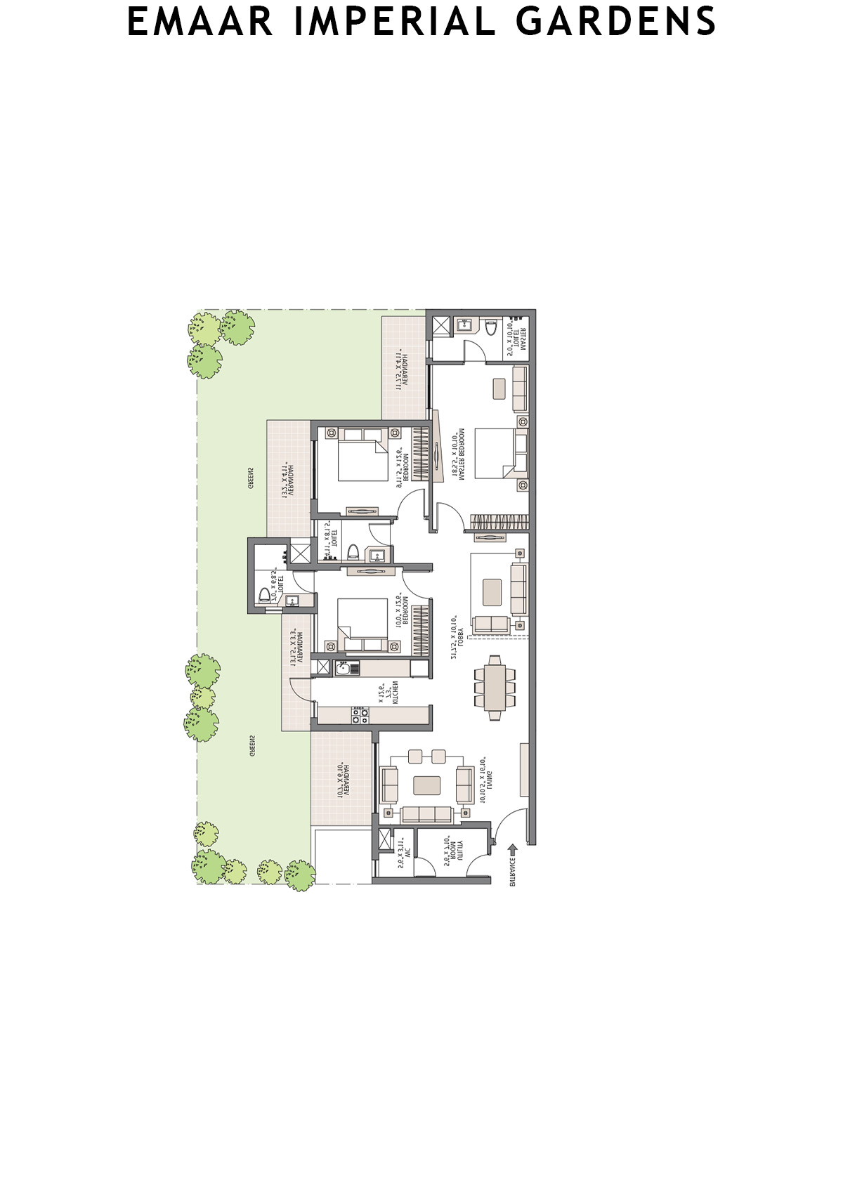 Emaar Imperial Gardens Tower 2 Unit 3 Floor Plan