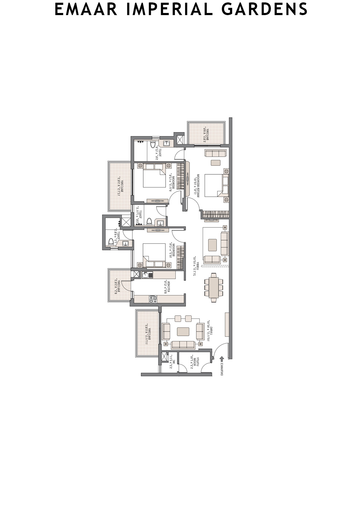Emaar Imperial Gardens Tower 2 Unit 3 Floor Plan