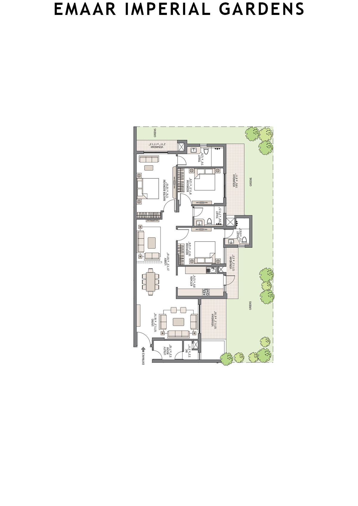 Emaar Imperial Gardens Tower 2 Unit 4 Floor Plan