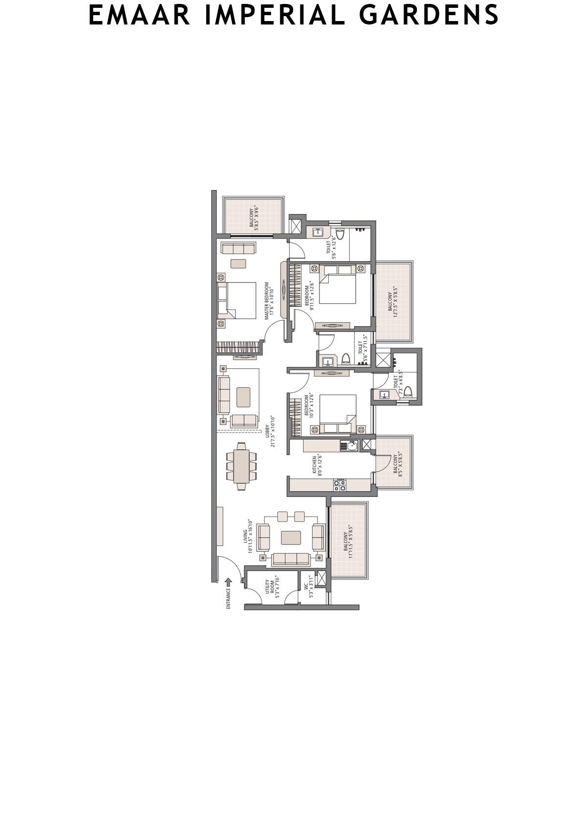 Emaar Imperial Gardens Tower 2 Unit 4 Floor Plan