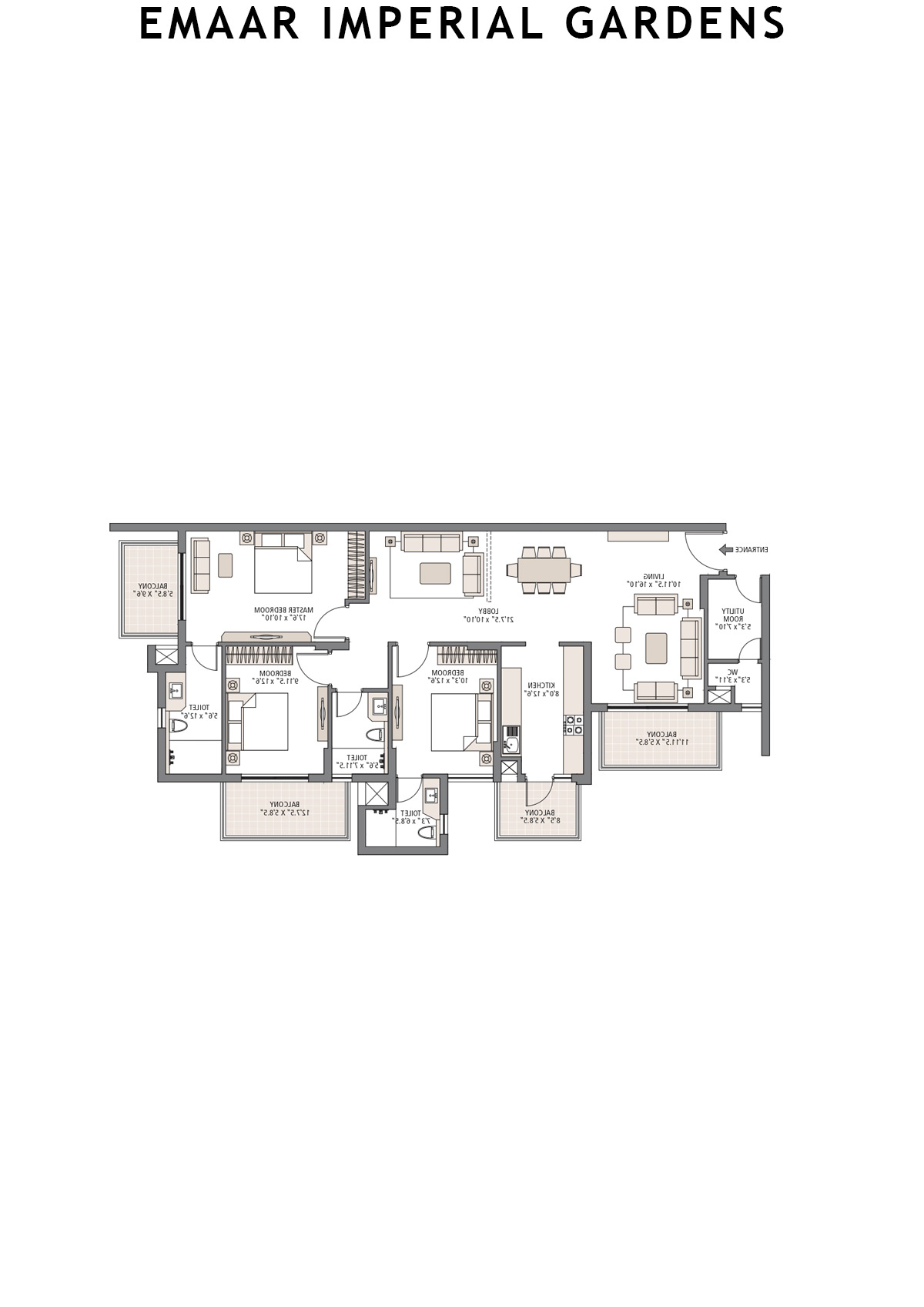 Emaar Imperial Gardens Tower 3 Unit 1 Floor Plan