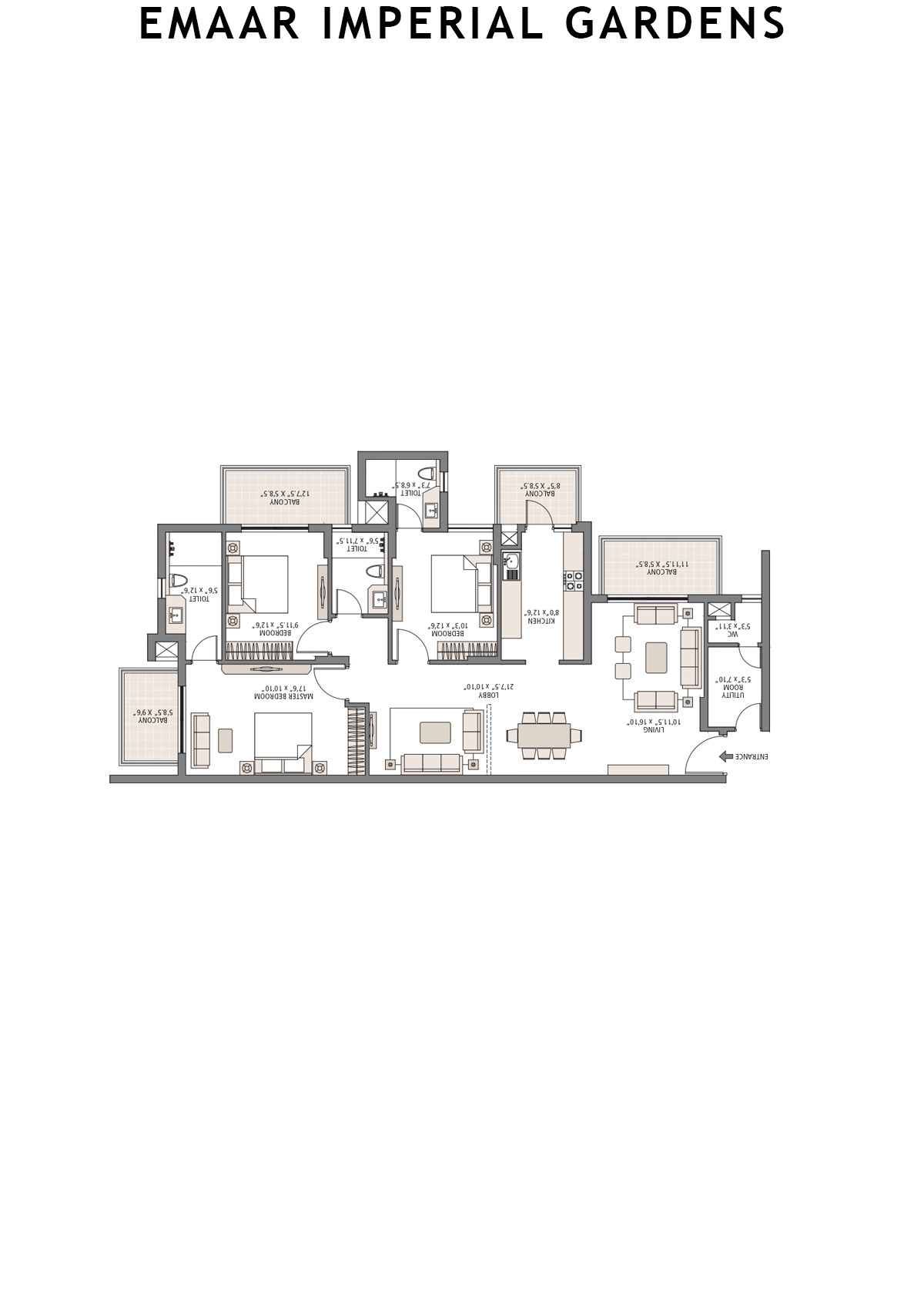Emaar Imperial Gardens Tower 3 Unit 2 Floor Plan