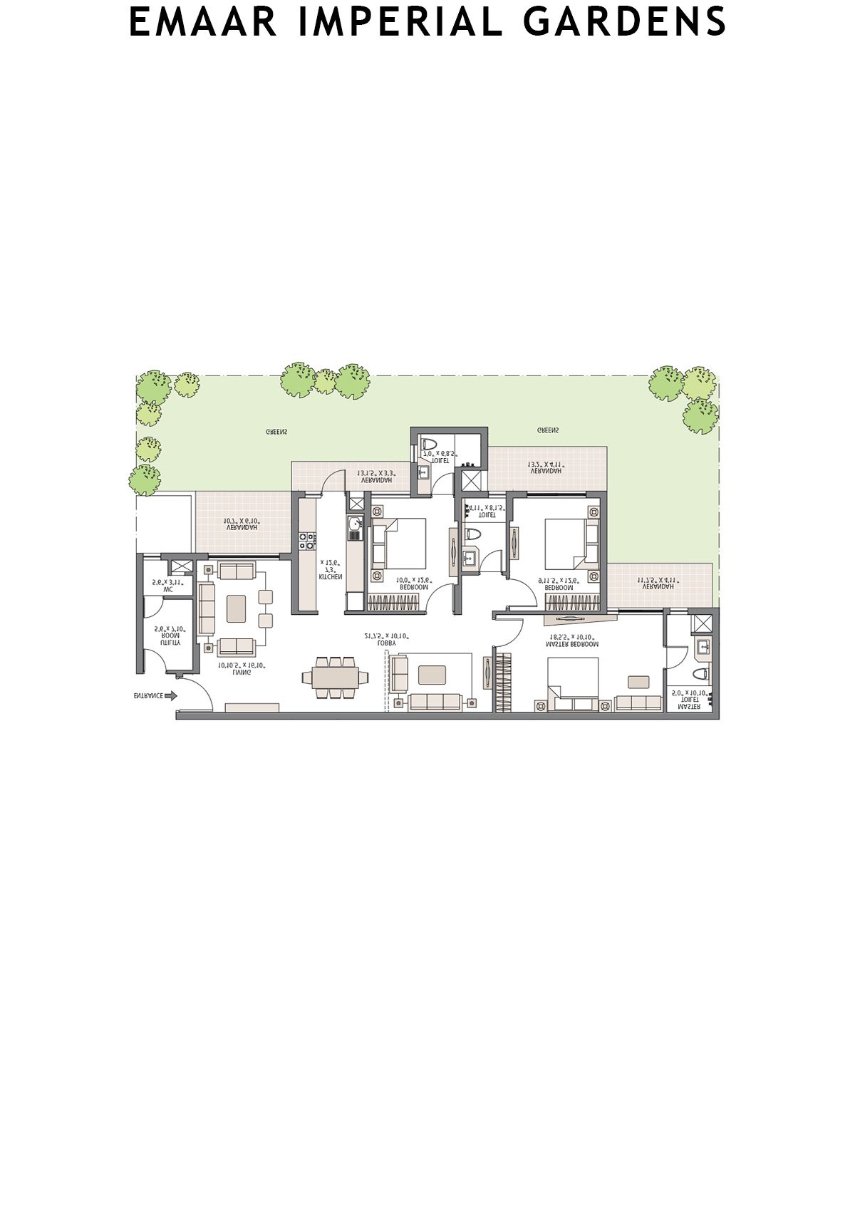 Emaar Imperial Gardens Tower 4 Unit 1 Floor Plan