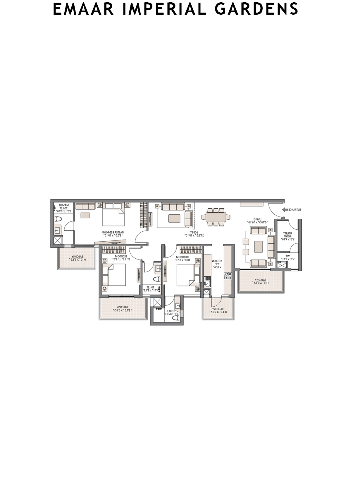Emaar Imperial Gardens Tower 8 Unit 1 Floor Plan