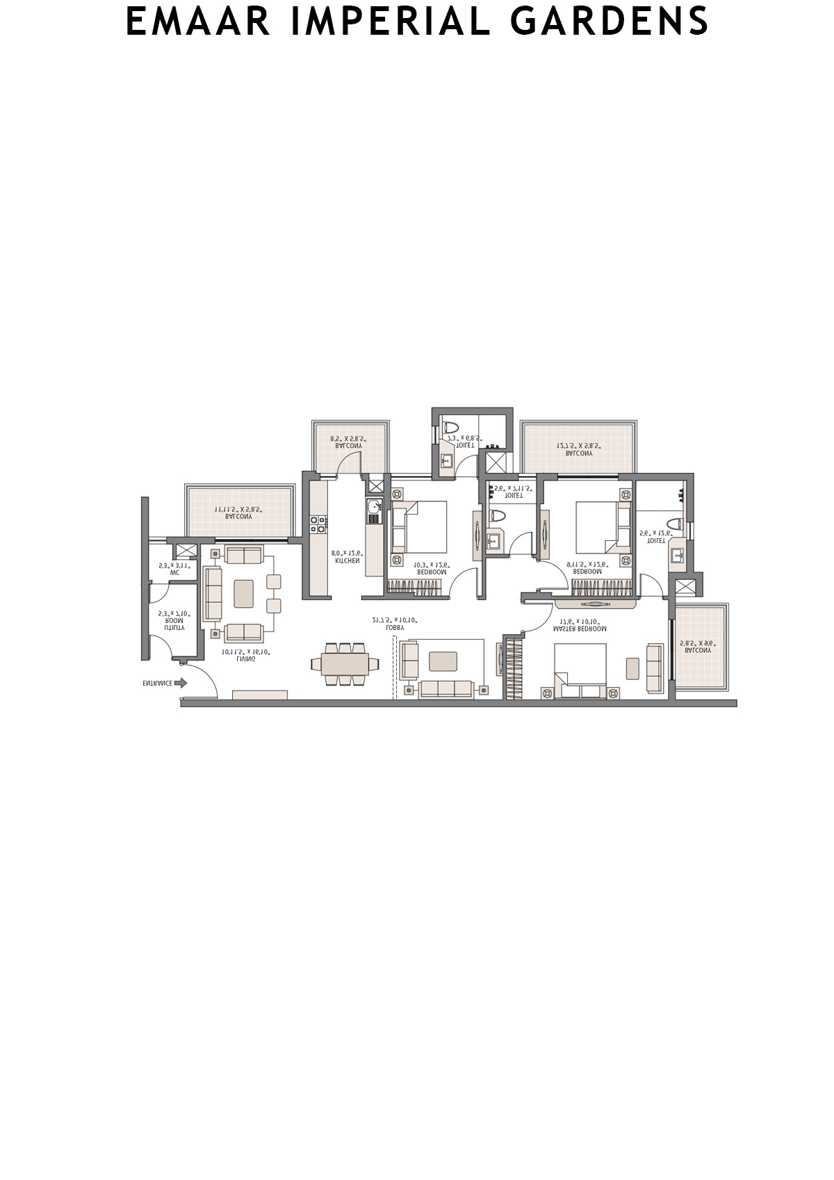 Emaar Imperial Gardens Tower 8 Unit 3 Floor Plan