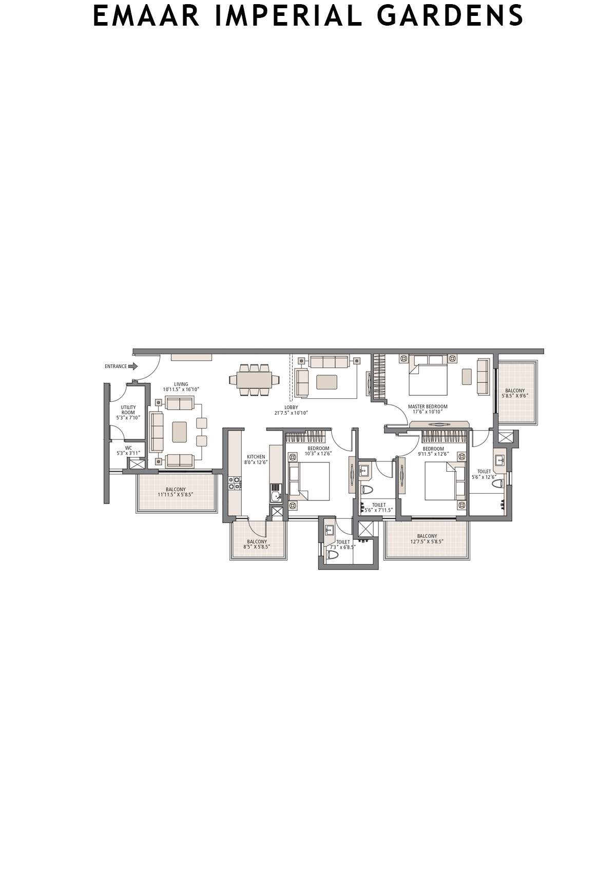 Emaar Imperial Gardens Tower 8 Unit 4 Floor Plan