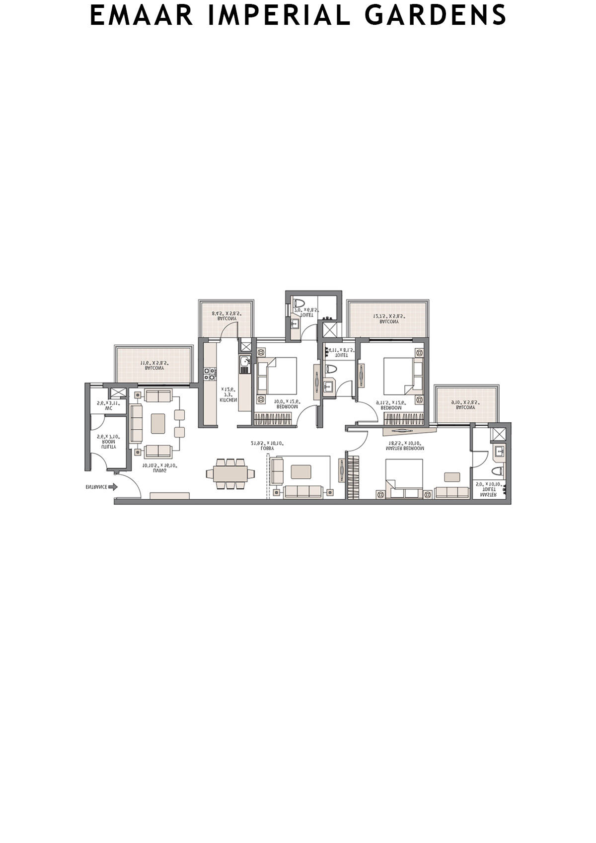 Emaar Imperial Gardens Tower 9 Unit 1 Floor Plan