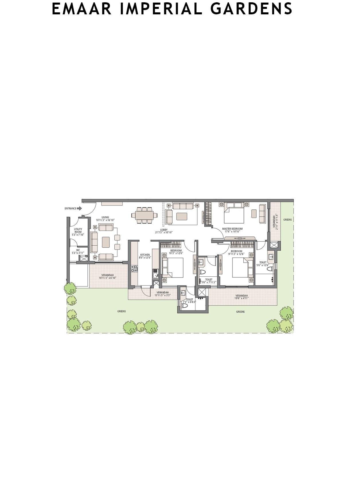 Emaar Imperial Gardens Tower 9 Unit 2 Floor Plan
