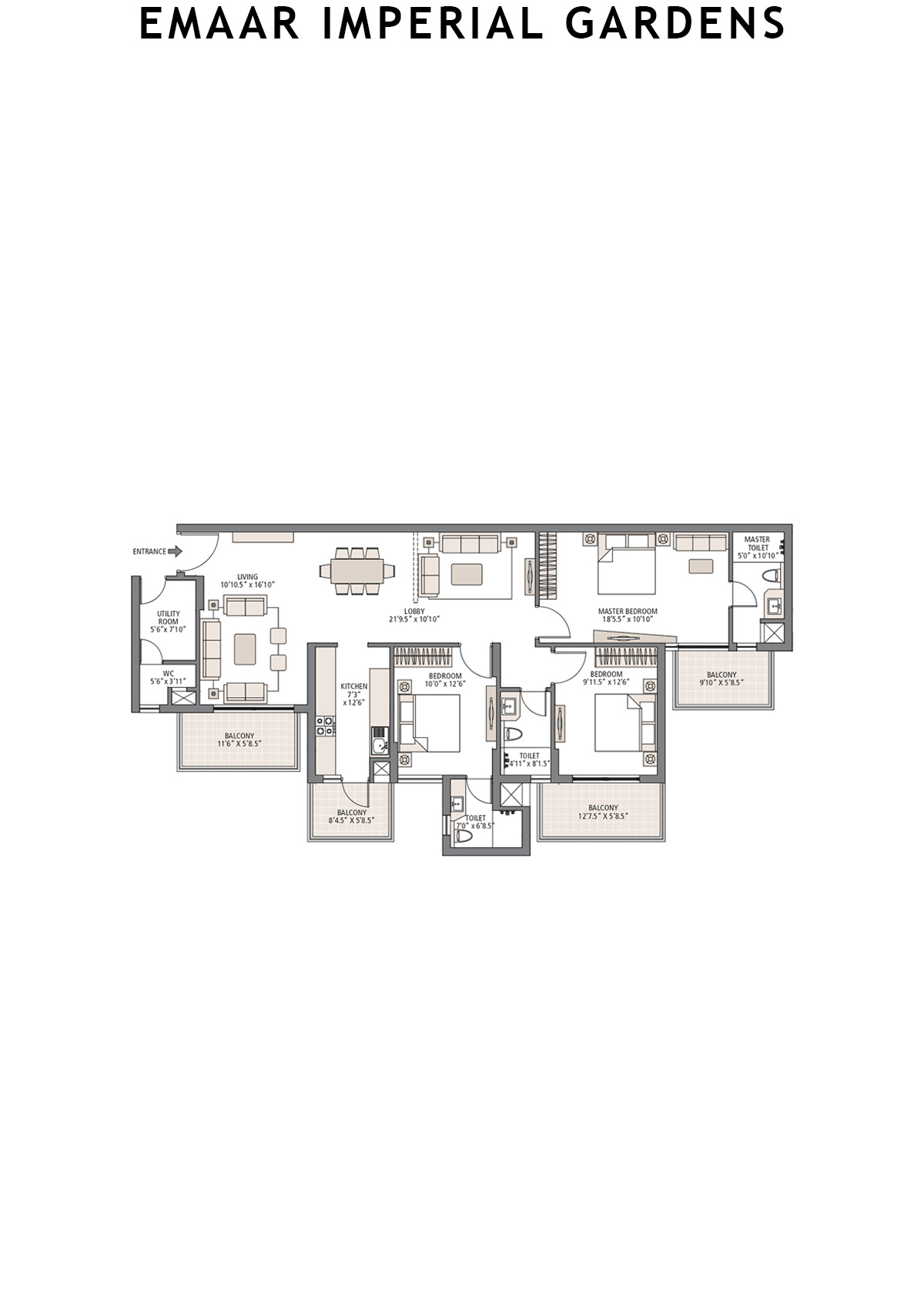 Emaar Imperial Gardens Tower 9 Unit 2 Floor Plan