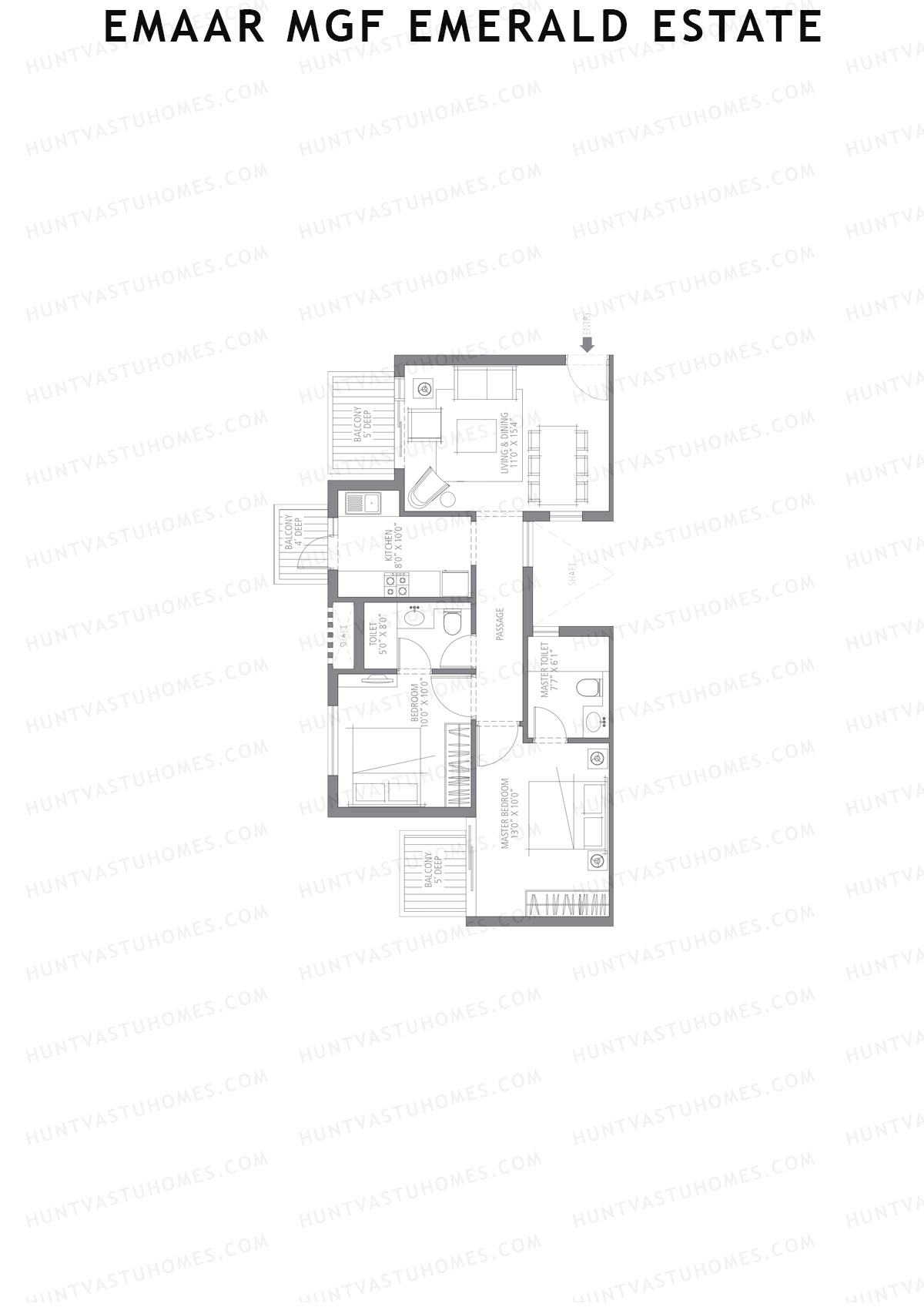 Emaar MGF Emerald Estate Tower A Unit 3 Floor Plan