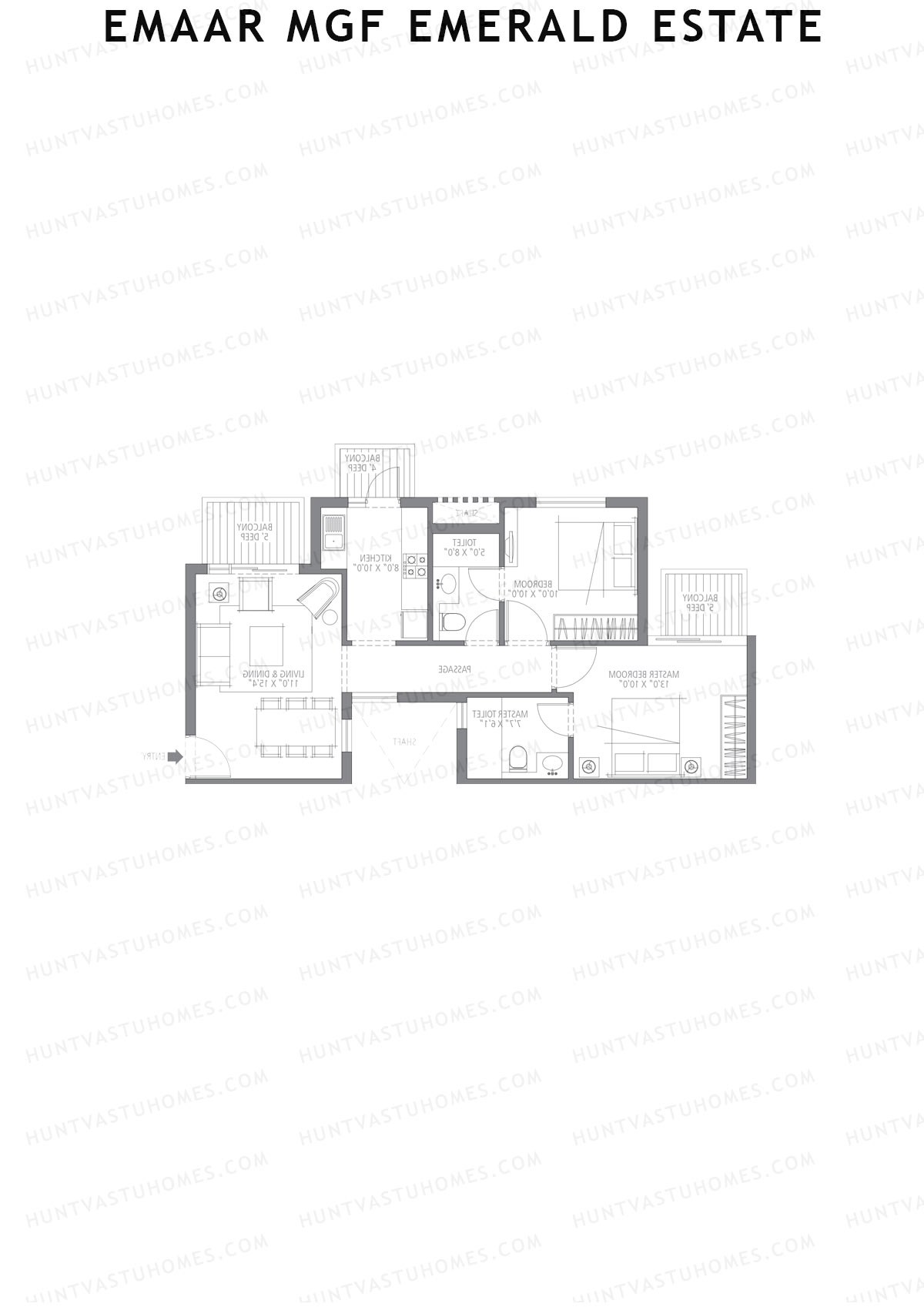 Emaar MGF Emerald Estate Tower B Unit 2 Floor Plan