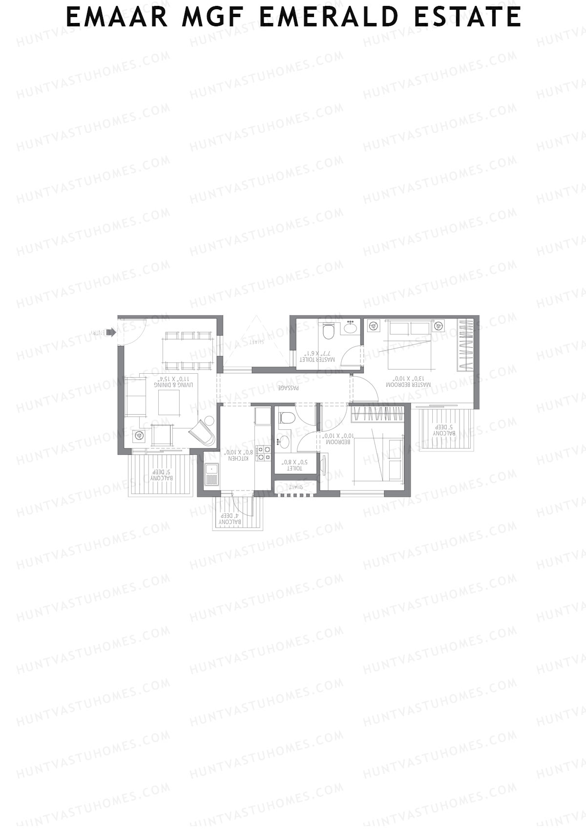 Emaar MGF Emerald Estate Tower B Unit 3 Floor Plan