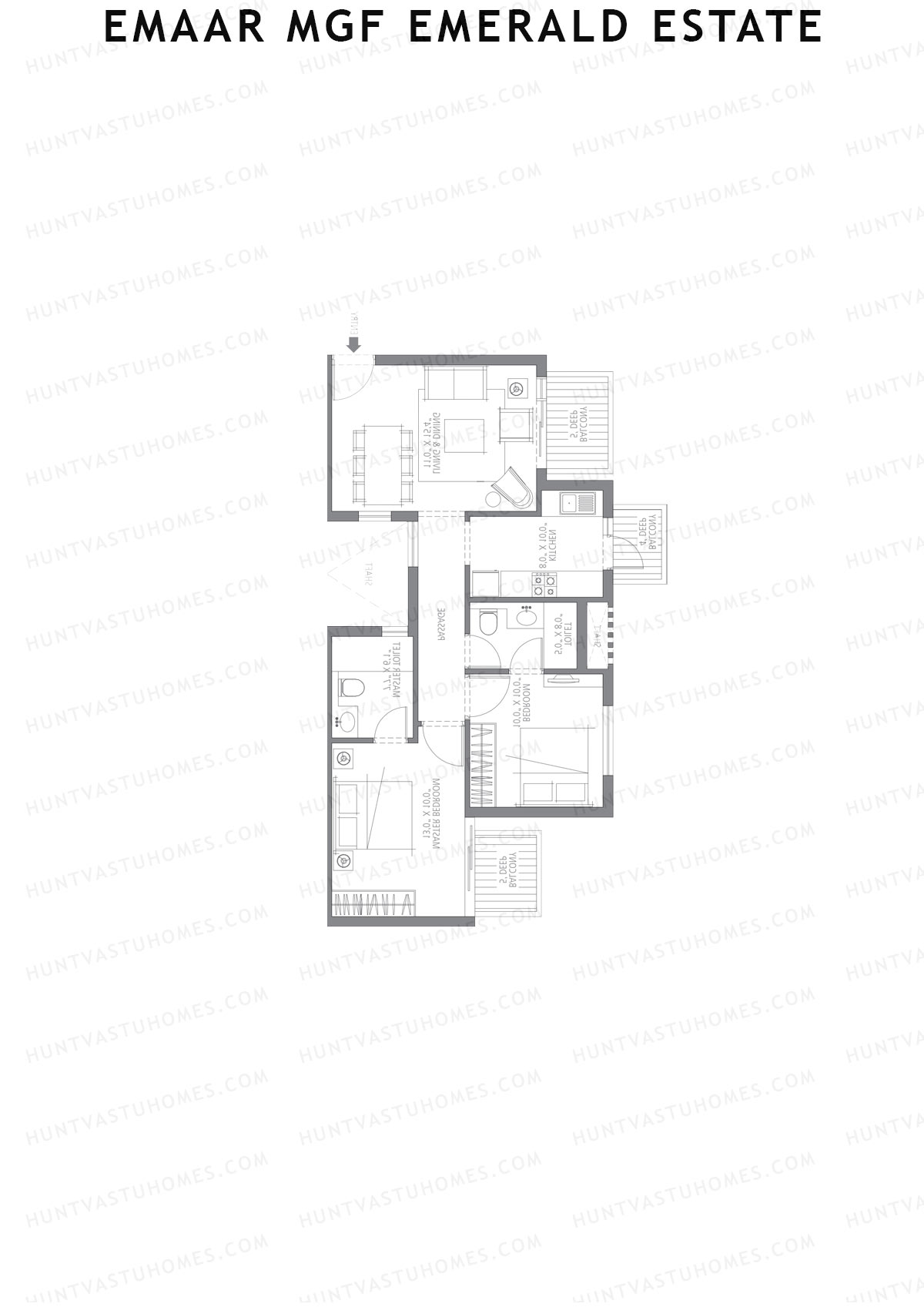 Emaar MGF Emerald Estate Tower D Unit 2 Floor Plan